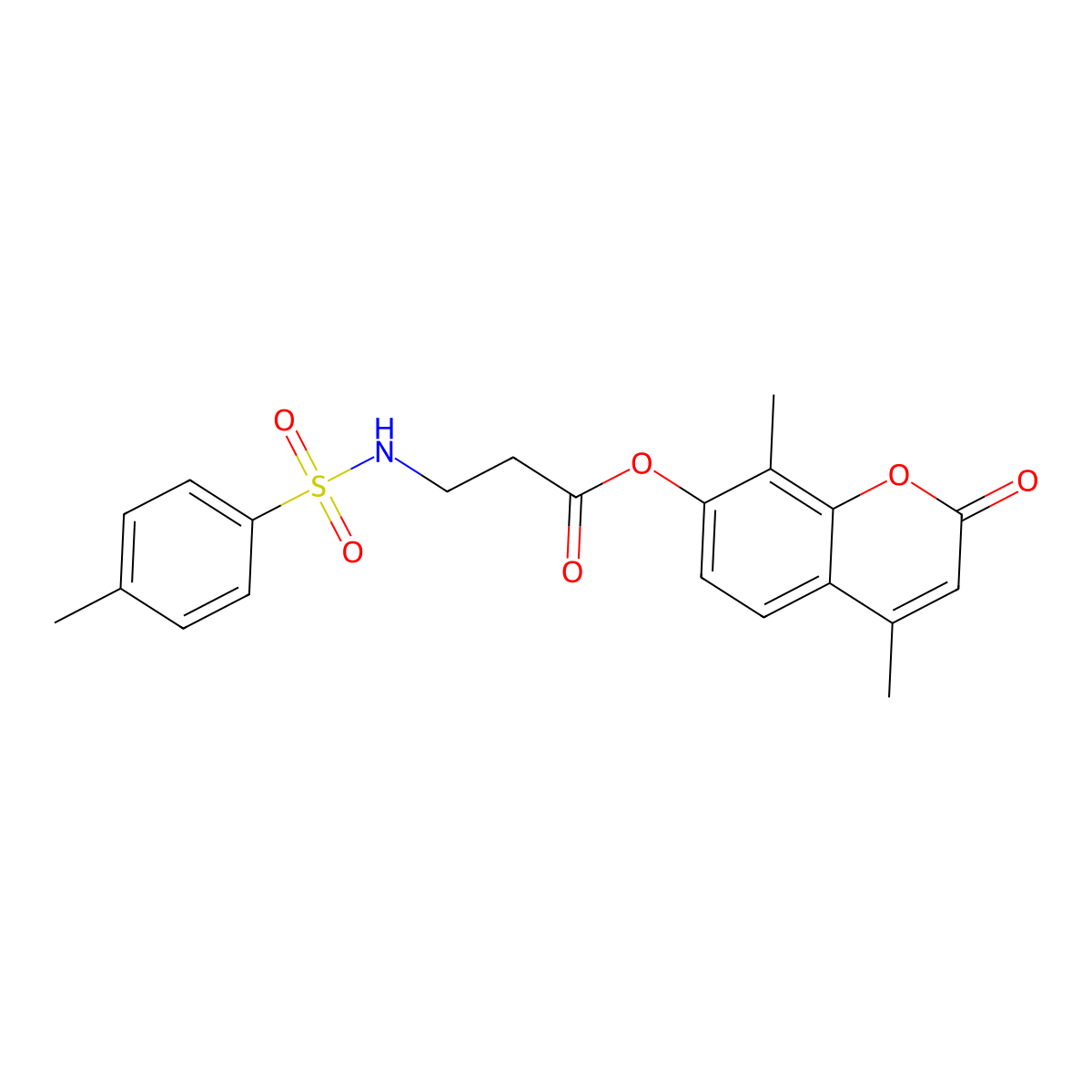 4,8-dimethyl-2-oxo-2H-chromen-7-yl N-[(4-methylphenyl)sulfonyl]-beta-alaninate molecular structure, CAS 858749-55-0