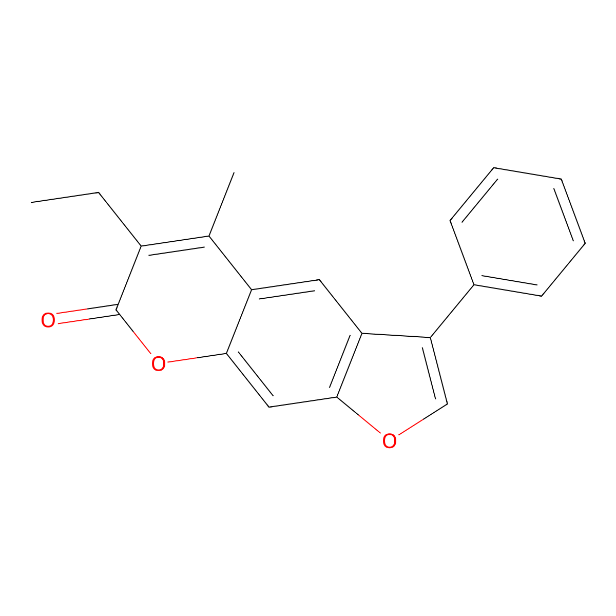6-ethyl-5-methyl-3-phenyl-7H-furo[3,2-g]chromen-7-one molecular structure, CAS 858749-56-1