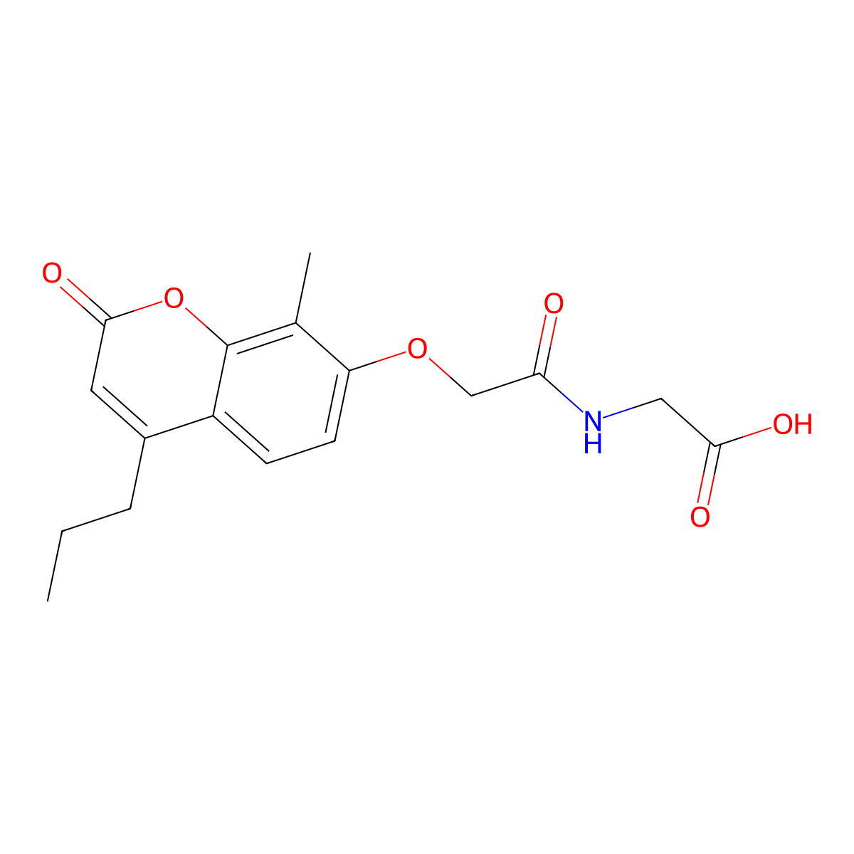 N-{[(8-methyl-2-oxo-4-propyl-2H-chromen-7-yl)oxy]acetyl}glycine molecular structure, CAS 858749-92-5