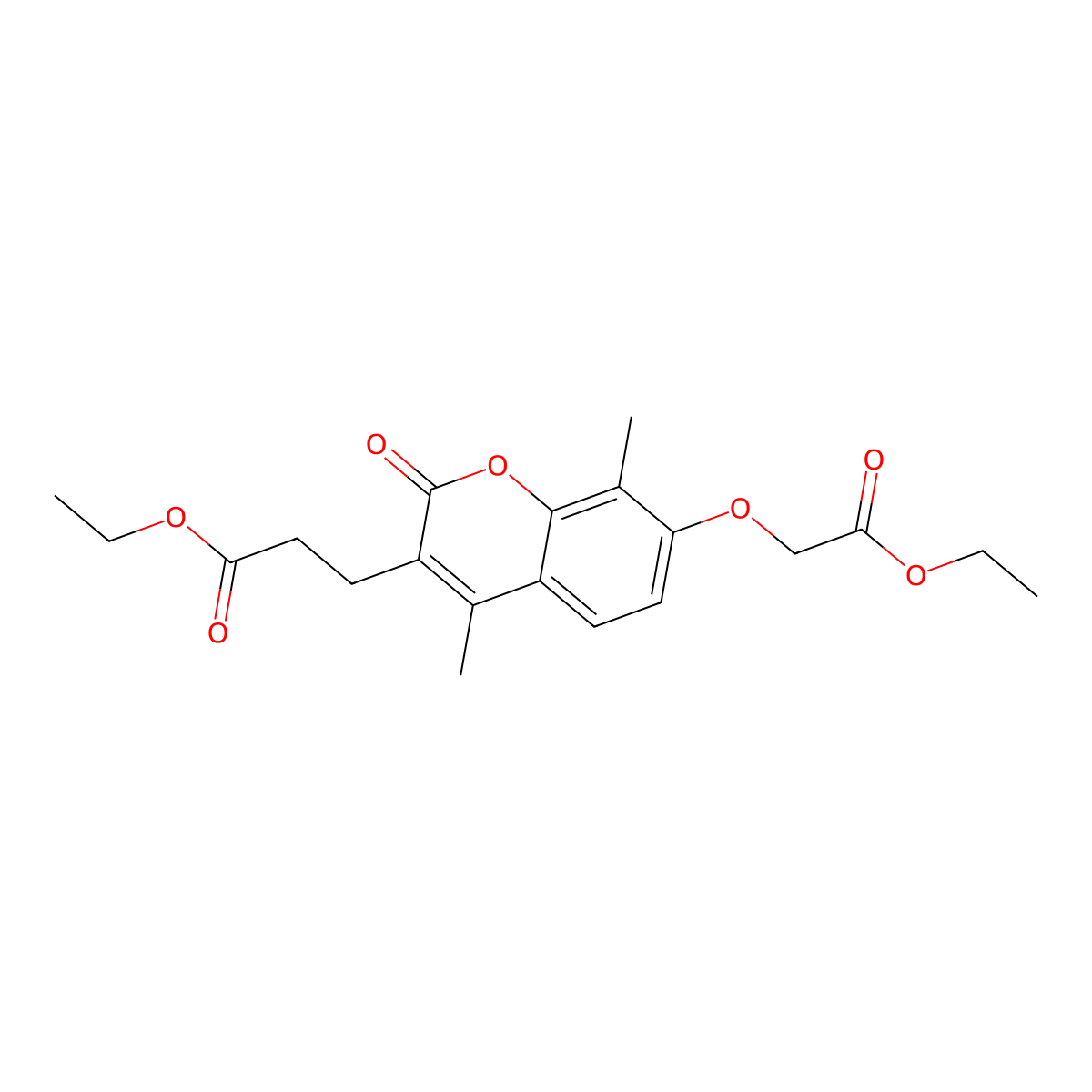 Ethyl 3-[7-(2-ethoxy-2-oxoethoxy)-4,8-dimethyl-2-oxochromen-3-yl]propanoate molecular structure, CAS 858749-98-1
