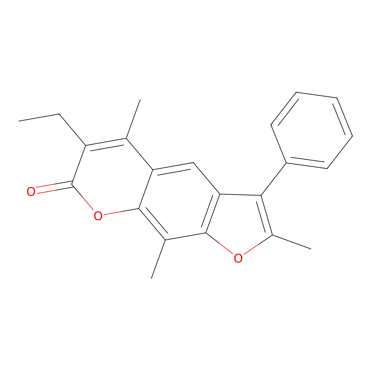 6-ethyl-2,5,9-trimethyl-3-phenyl-7H-furo[3,2-g]chromen-7-one molecular structure, CAS 858750-00-2