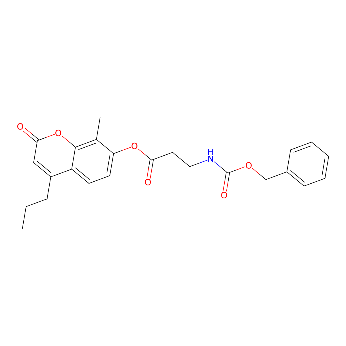 8-methyl-2-oxo-4-propyl-2H-chromen-7-yl N-[(benzyloxy)carbonyl]-beta-alaninate molecular structure, CAS 858750-05-7