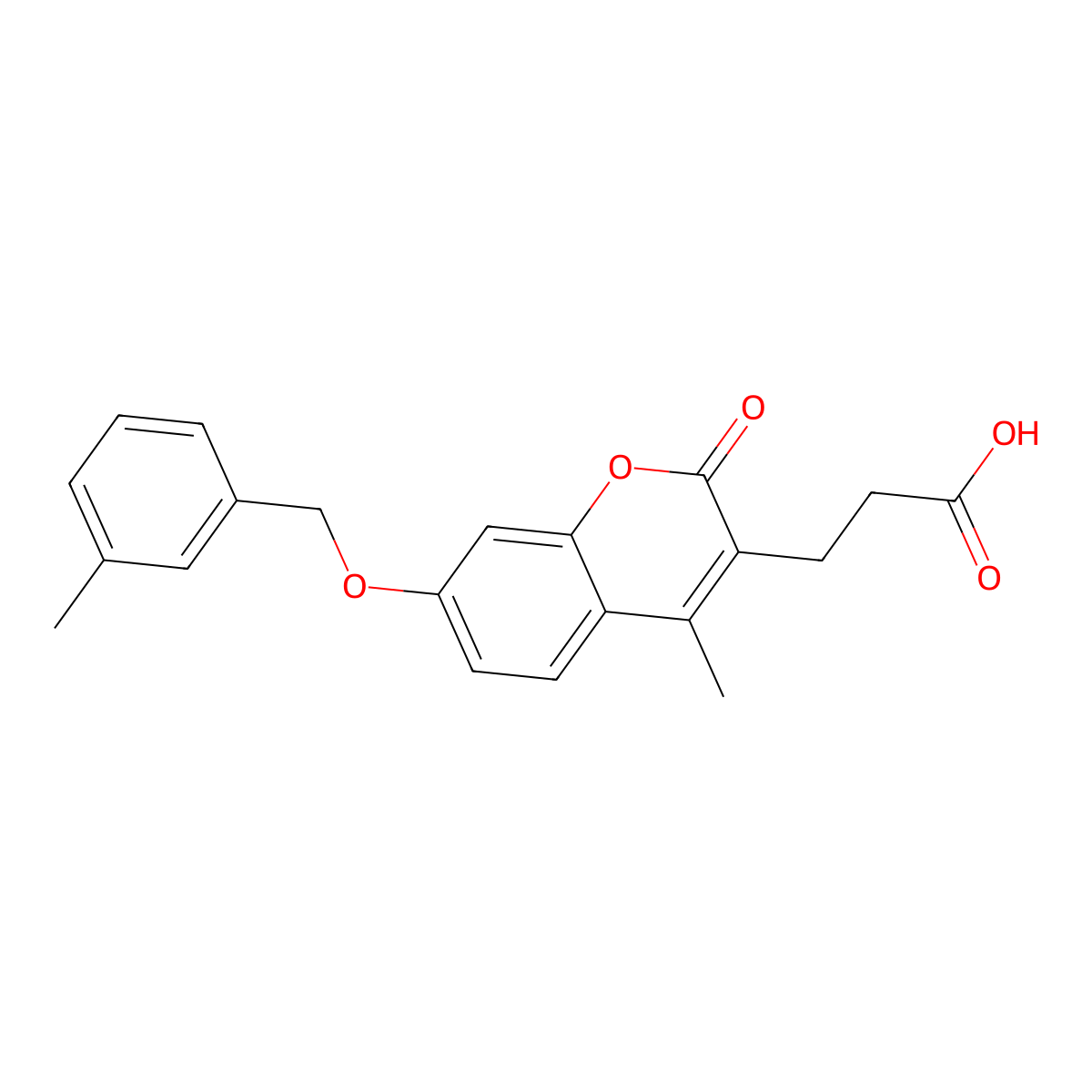 3-{4-methyl-7-[(3-methylbenzyl)oxy]-2-oxo-2H-chromen-3-yl}propanoic acid molecular structure, CAS 858750-13-7