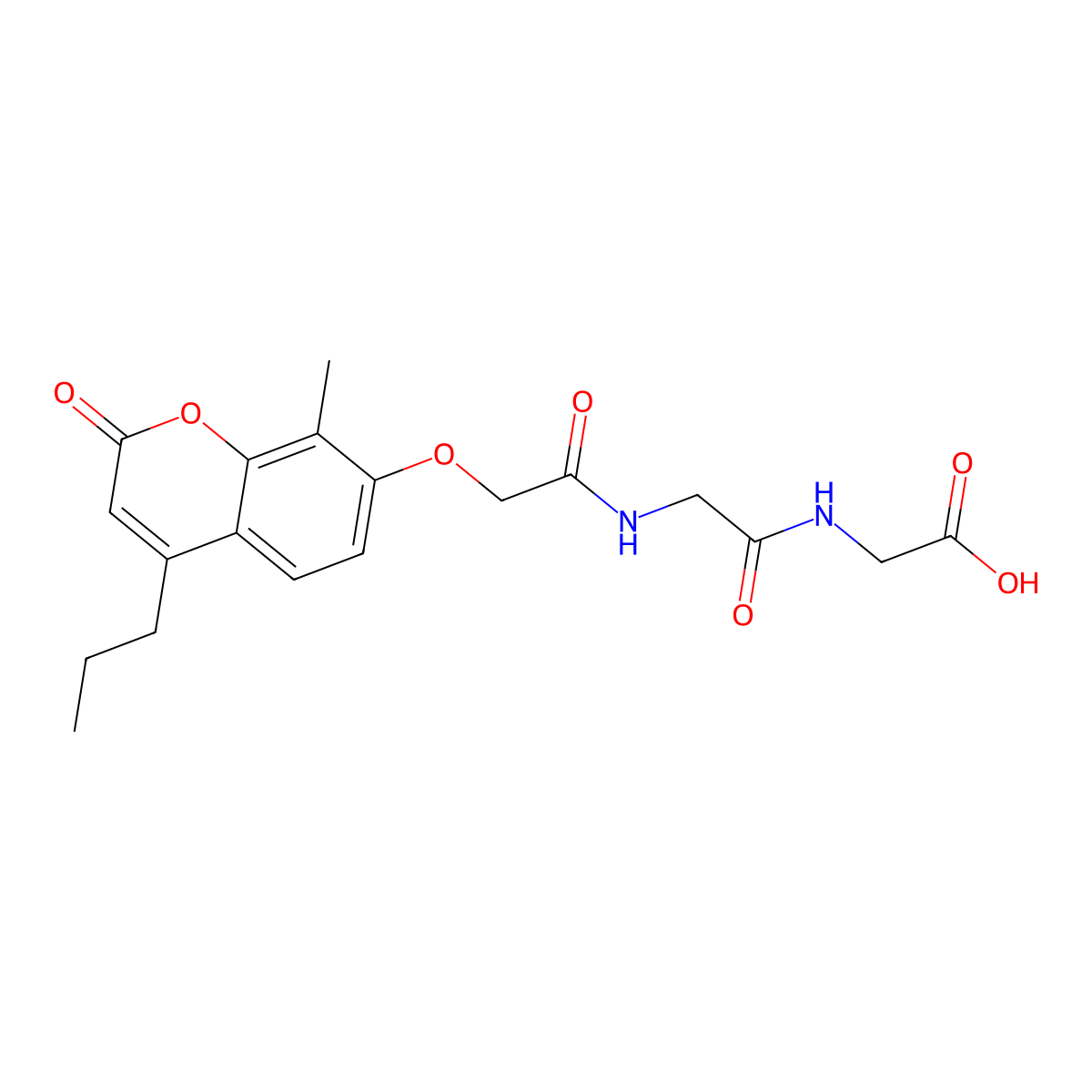 N-{[(8-methyl-2-oxo-4-propyl-2H-chromen-7-yl)oxy]acetyl}glycylglycine molecular structure, CAS 858750-20-6