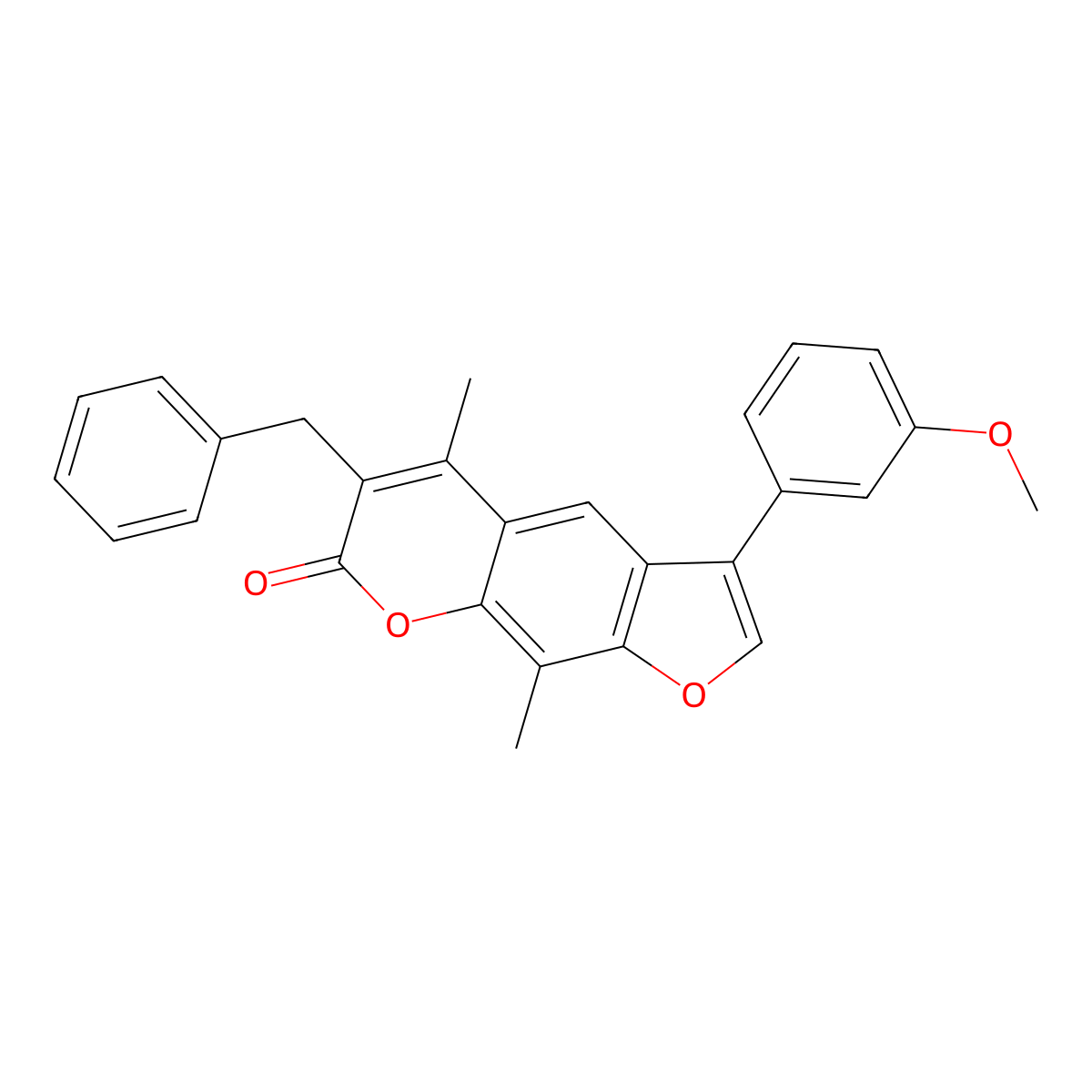 6-benzyl-3-(3-methoxyphenyl)-5,9-dimethyl-7H-furo[3,2-g]chromen-7-one molecular structure, CAS 858750-24-0