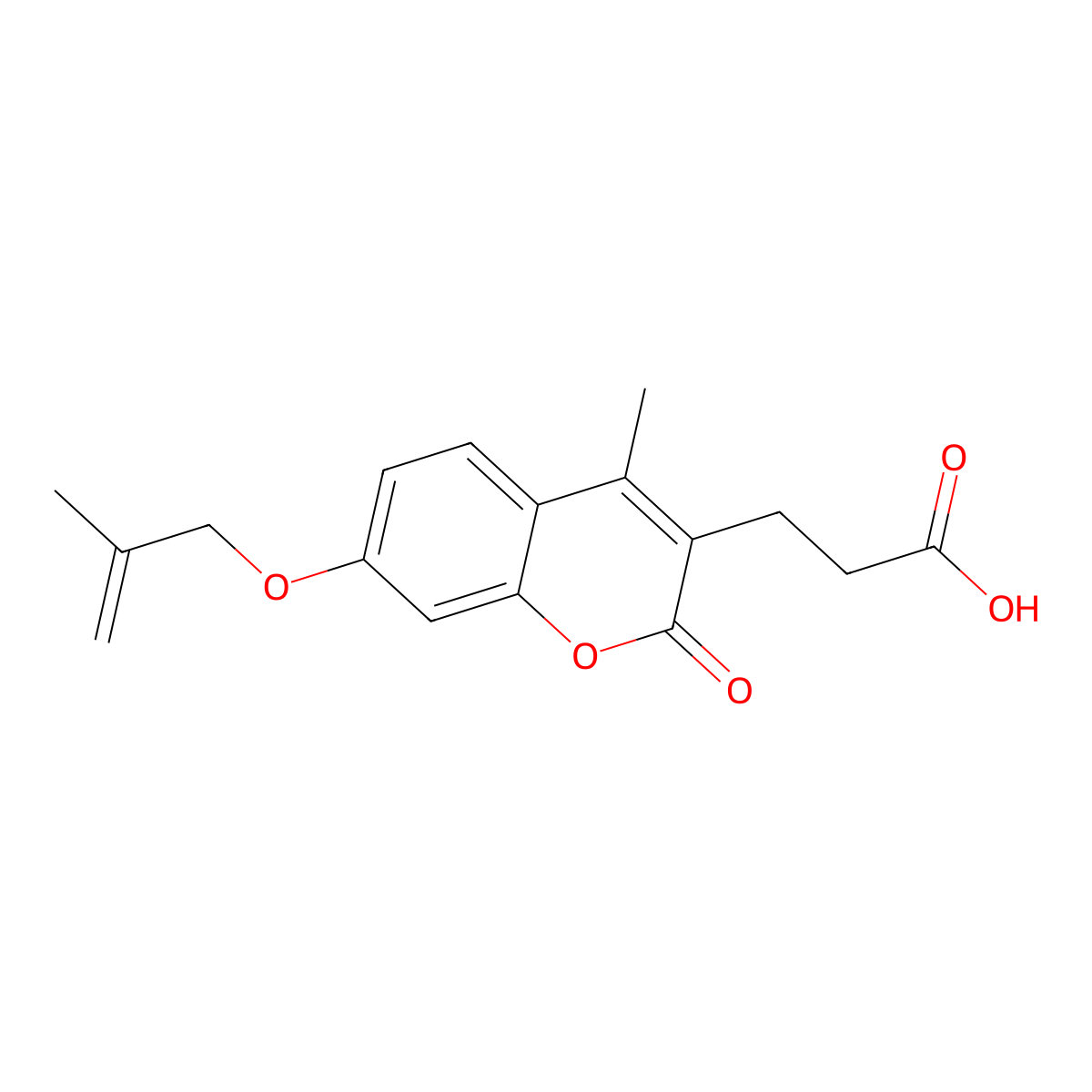 3-{4-methyl-7-[(2-methylprop-2-en-1-yl)oxy]-2-oxo-2H-chromen-3-yl}propanoic acid molecular structure, CAS 858750-45-5
