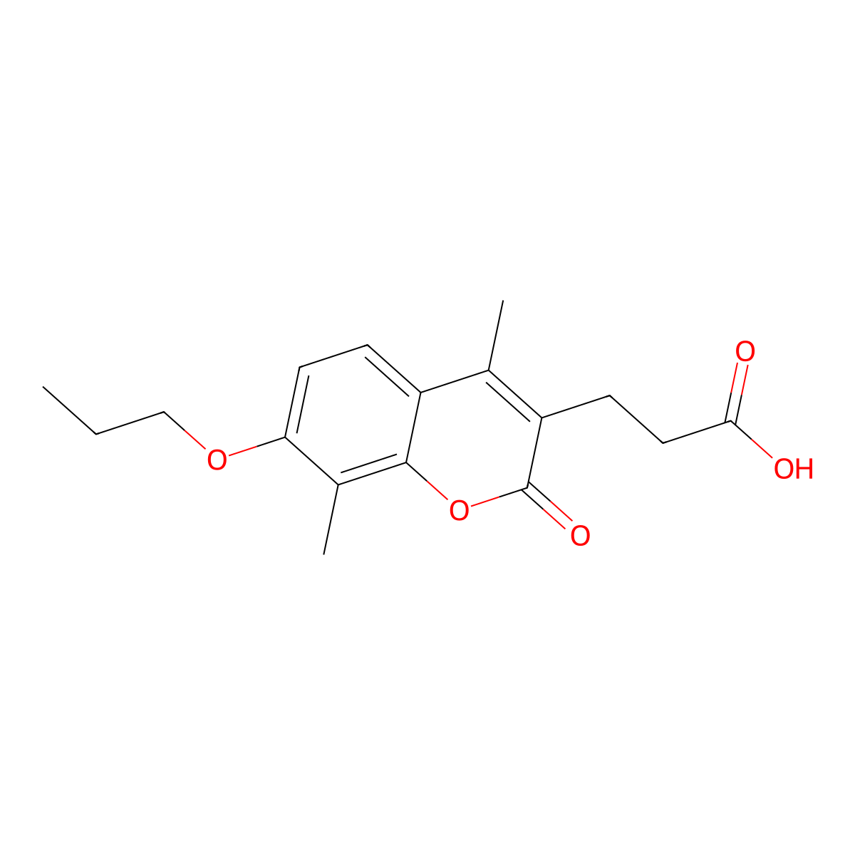 3-(4,8-dimethyl-2-oxo-7-propoxy-2H-chromen-3-yl)propanoic acid molecular structure, CAS 858750-46-6