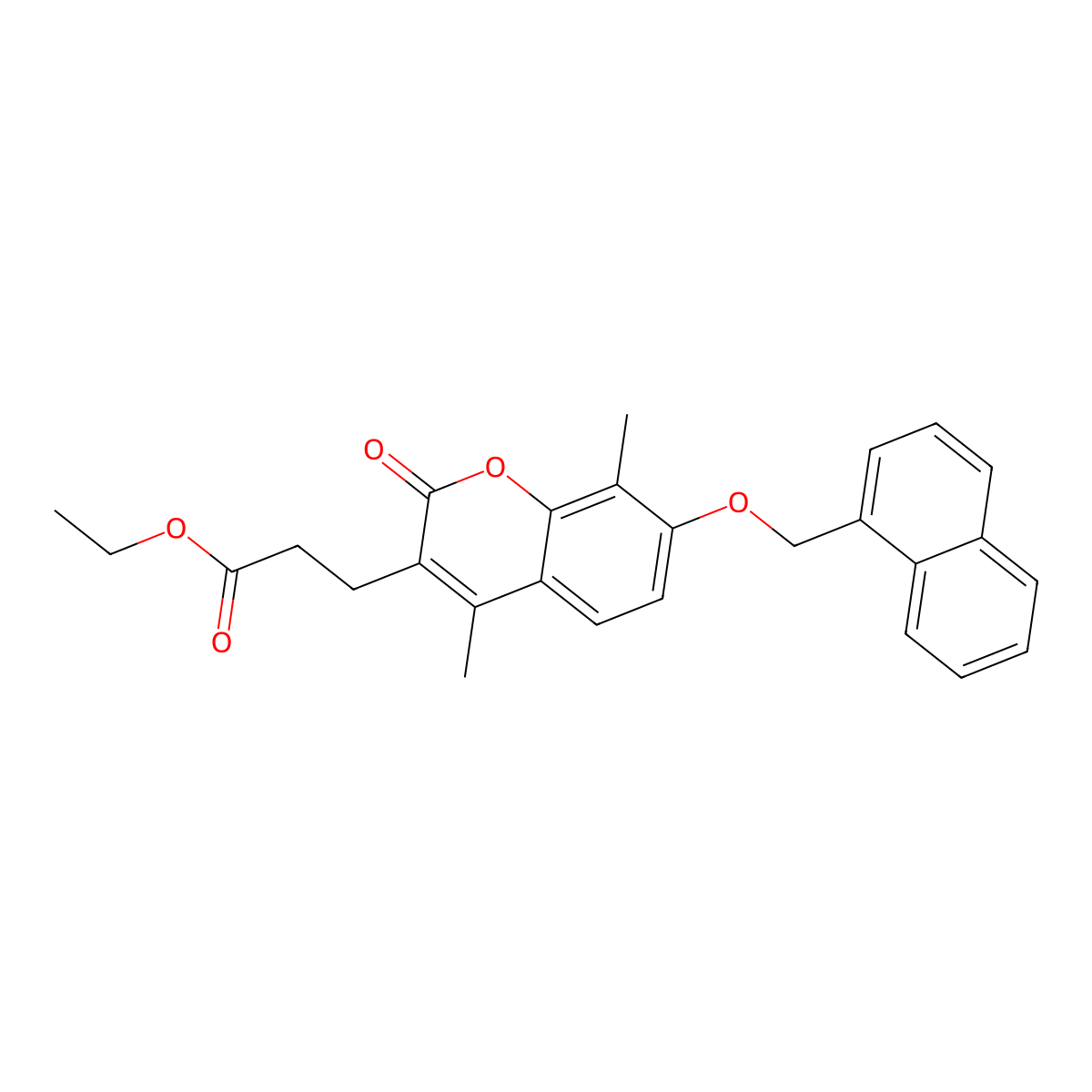 ethyl 3-[4,8-dimethyl-7-(1-naphthylmethoxy)-2-oxo-2H-chromen-3-yl]propanoate molecular structure, CAS 858750-51-3