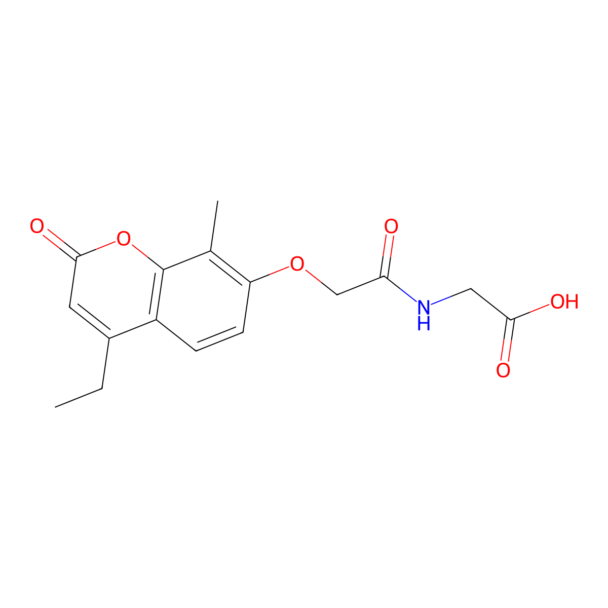 N-{[(4-ethyl-8-methyl-2-oxo-2H-chromen-7-yl)oxy]acetyl}glycine molecular structure, CAS 858750-57-9