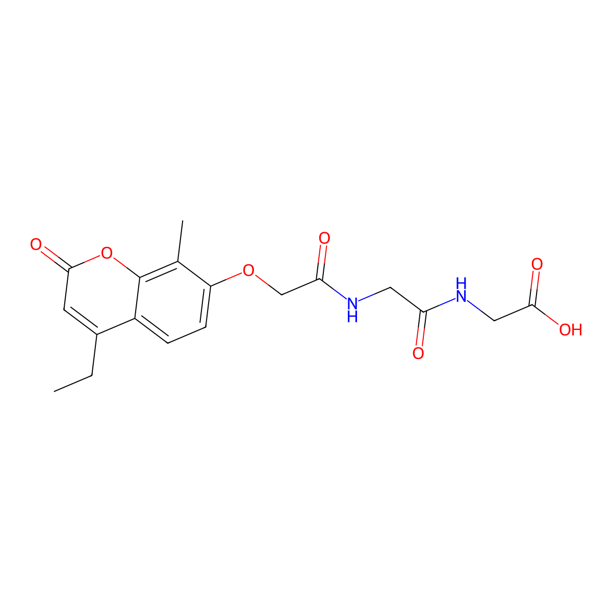 N-{[(4-ethyl-8-methyl-2-oxo-2H-chromen-7-yl)oxy]acetyl}glycylglycine molecular structure, CAS 858750-62-6
