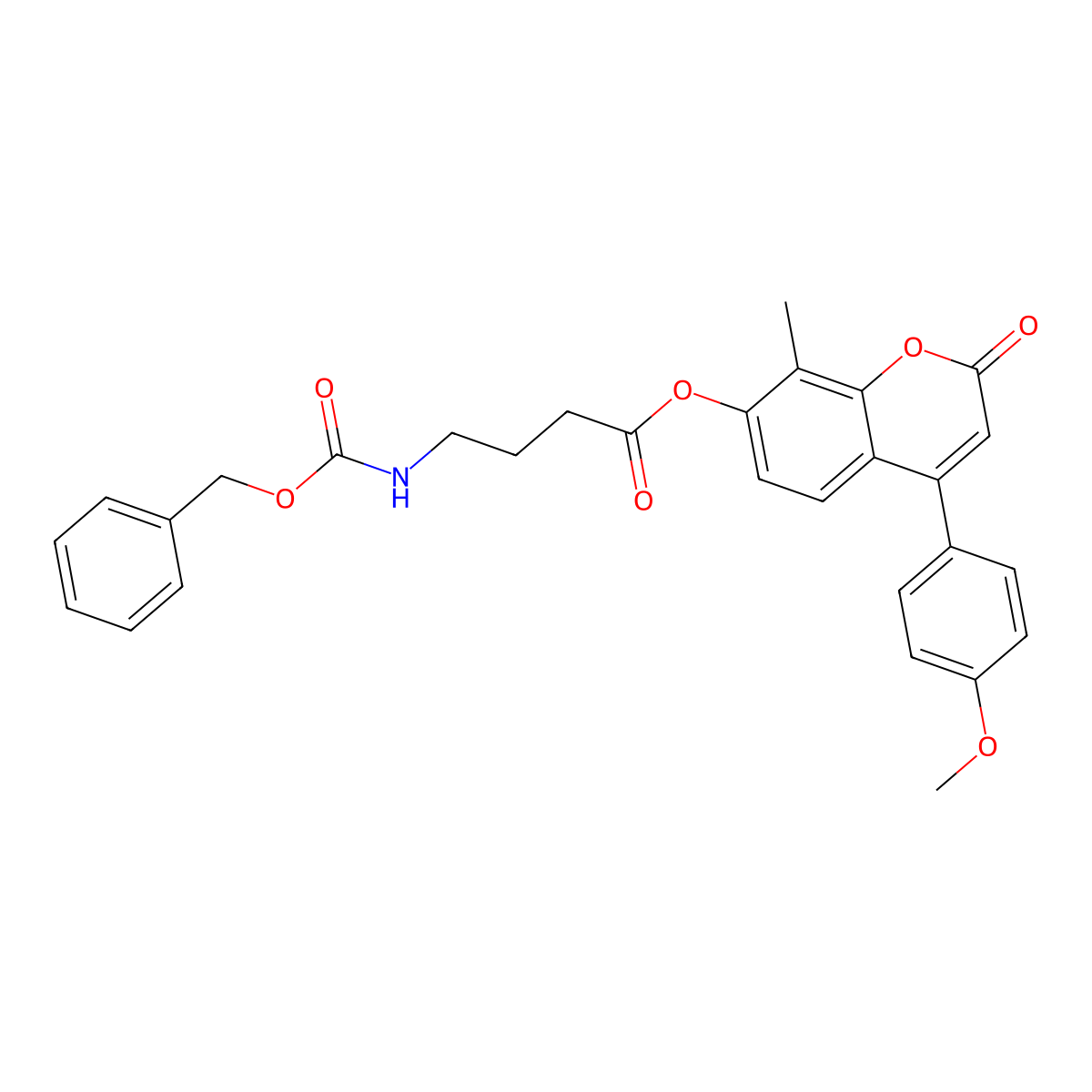4-(4-methoxyphenyl)-8-methyl-2-oxo-2H-chromen-7-yl 4-{[(benzyloxy)carbonyl]amino}butanoate molecular structure, CAS 858750-66-0