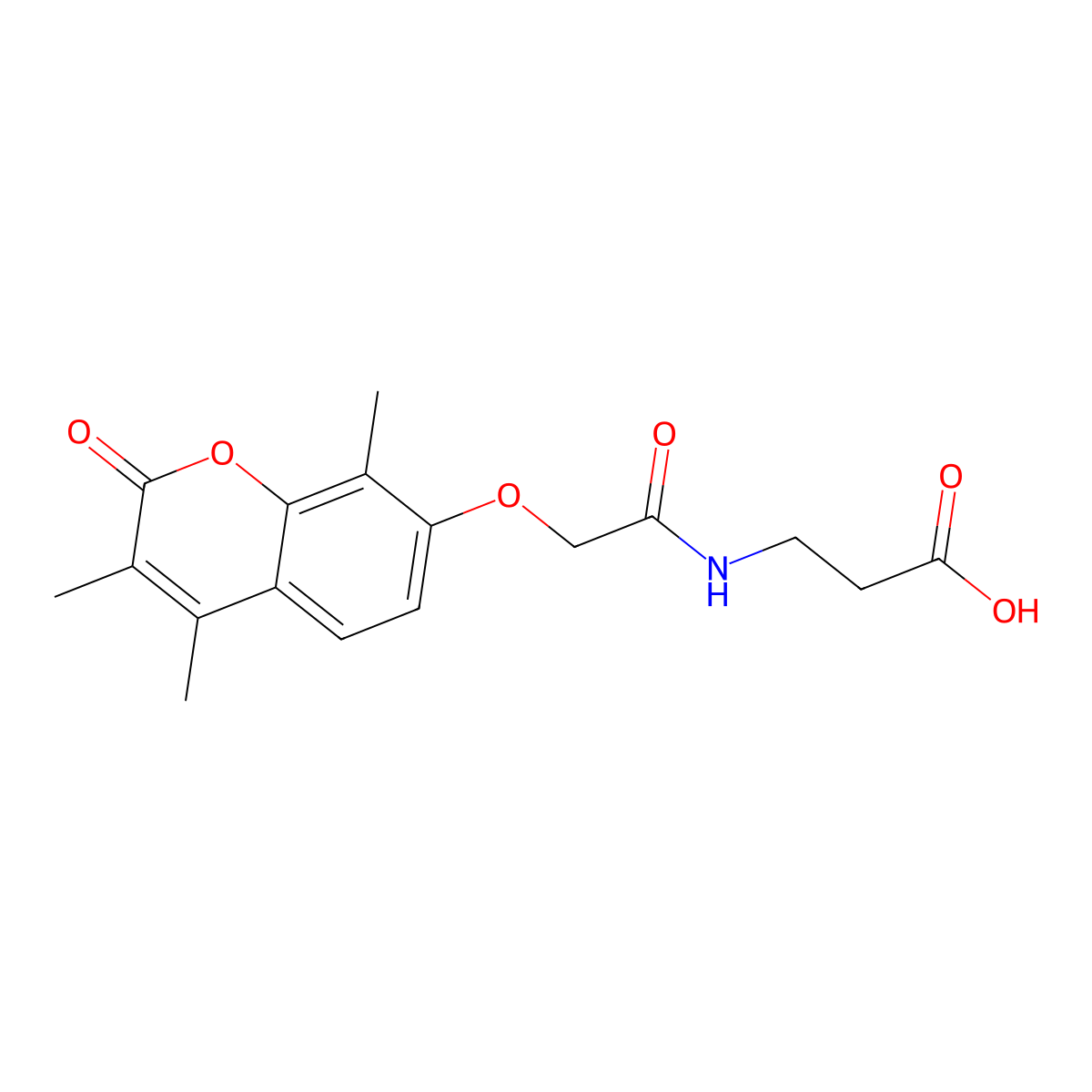 3-({2-[(3,4,8-trimethyl-2-oxo-2H-chromen-7-yl)oxy]acetyl}amino)propanoic acid molecular structure, CAS 858750-67-1
