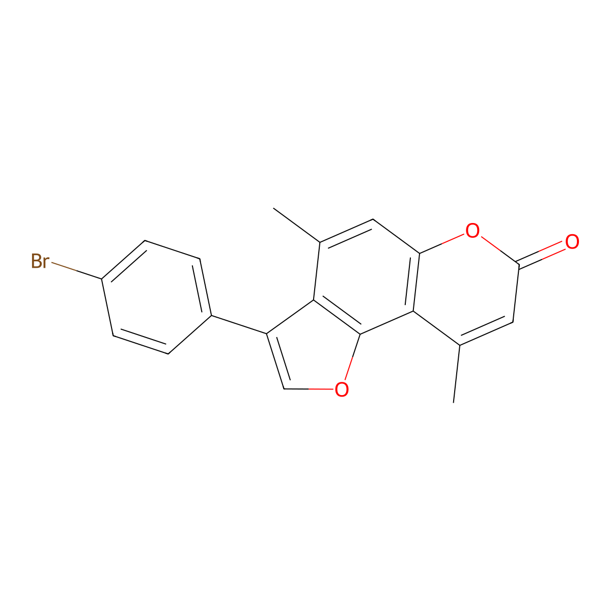 3-(4-bromophenyl)-4,9-dimethyl-7H-furo[2,3-f]chromen-7-one molecular structure, CAS 858750-73-9