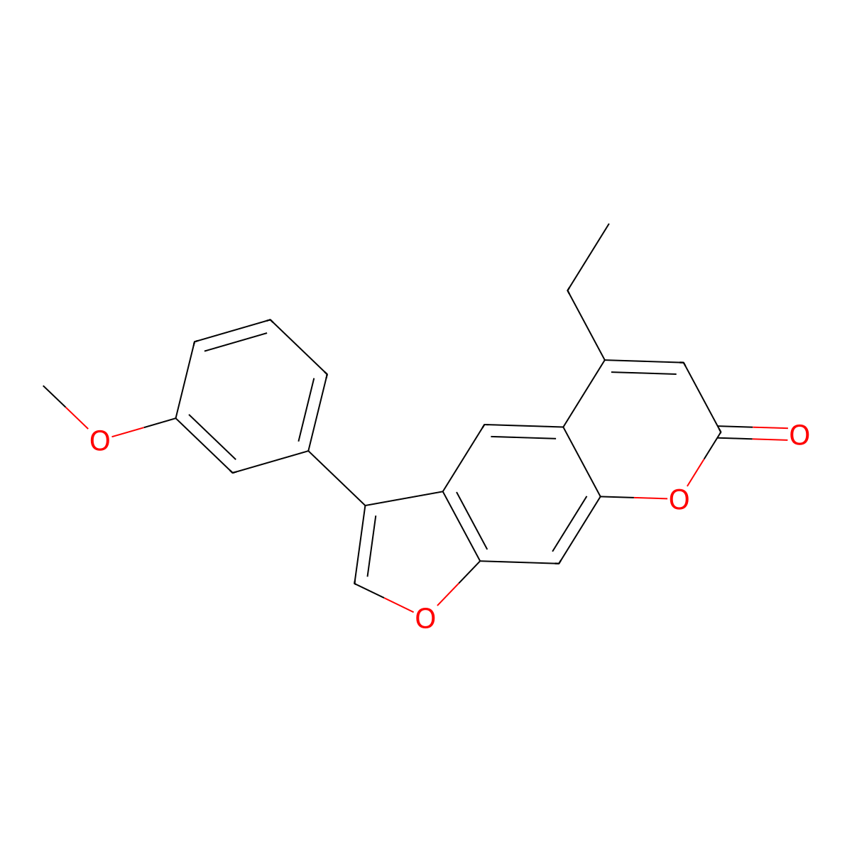 5-ethyl-3-(3-methoxyphenyl)-7H-furo[3,2-g]chromen-7-one molecular structure, CAS 858750-77-3