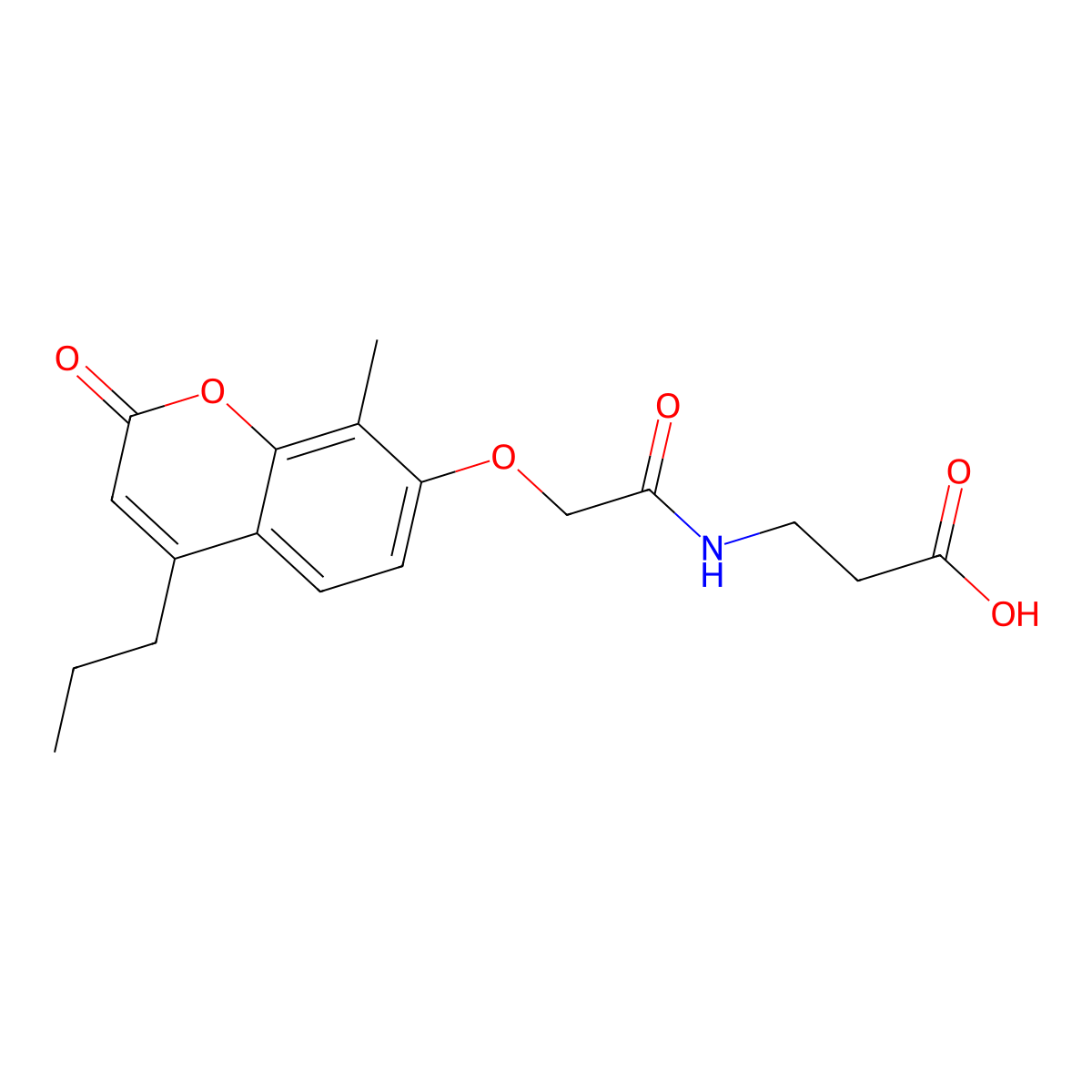 N-{[(8-methyl-2-oxo-4-propyl-2H-chromen-7-yl)oxy]acetyl}-beta-alanine molecular structure, CAS 858750-82-0