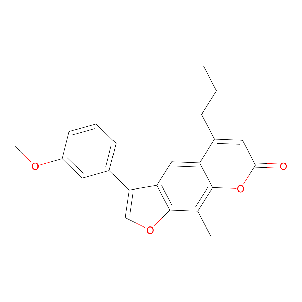 3-(3-methoxyphenyl)-9-methyl-5-propyl-7H-furo[3,2-g]chromen-7-one molecular structure, CAS 858750-87-5