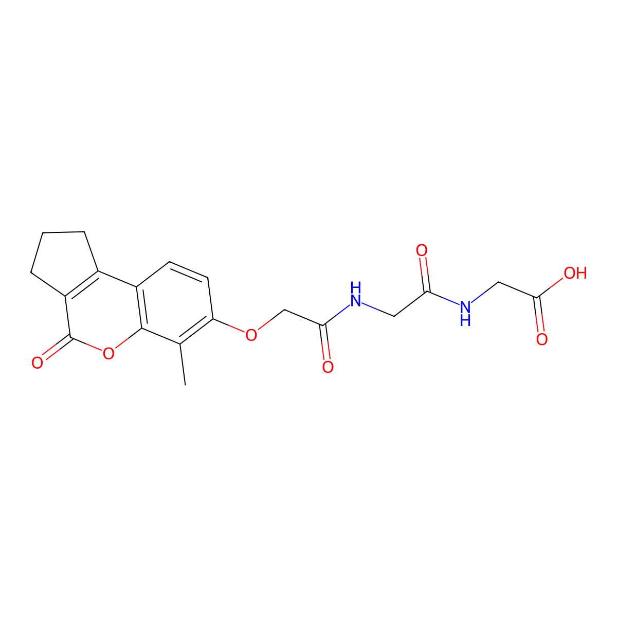 N-{[(6-methyl-4-oxo-1,2,3,4-tetrahydrocyclopenta[c]chromen-7-yl)oxy]acetyl}glycylglycine molecular structure, CAS 858751-02-7