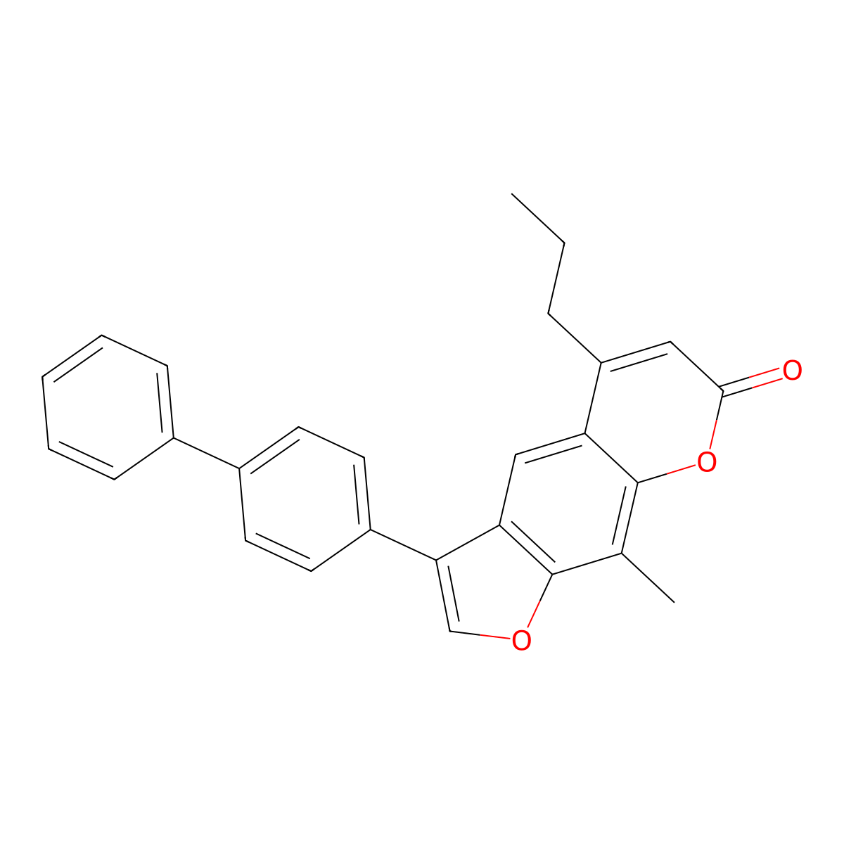 3-(4-biphenylyl)-9-methyl-5-propyl-7H-furo[3,2-g]chromen-7-one molecular structure, CAS 858751-08-3