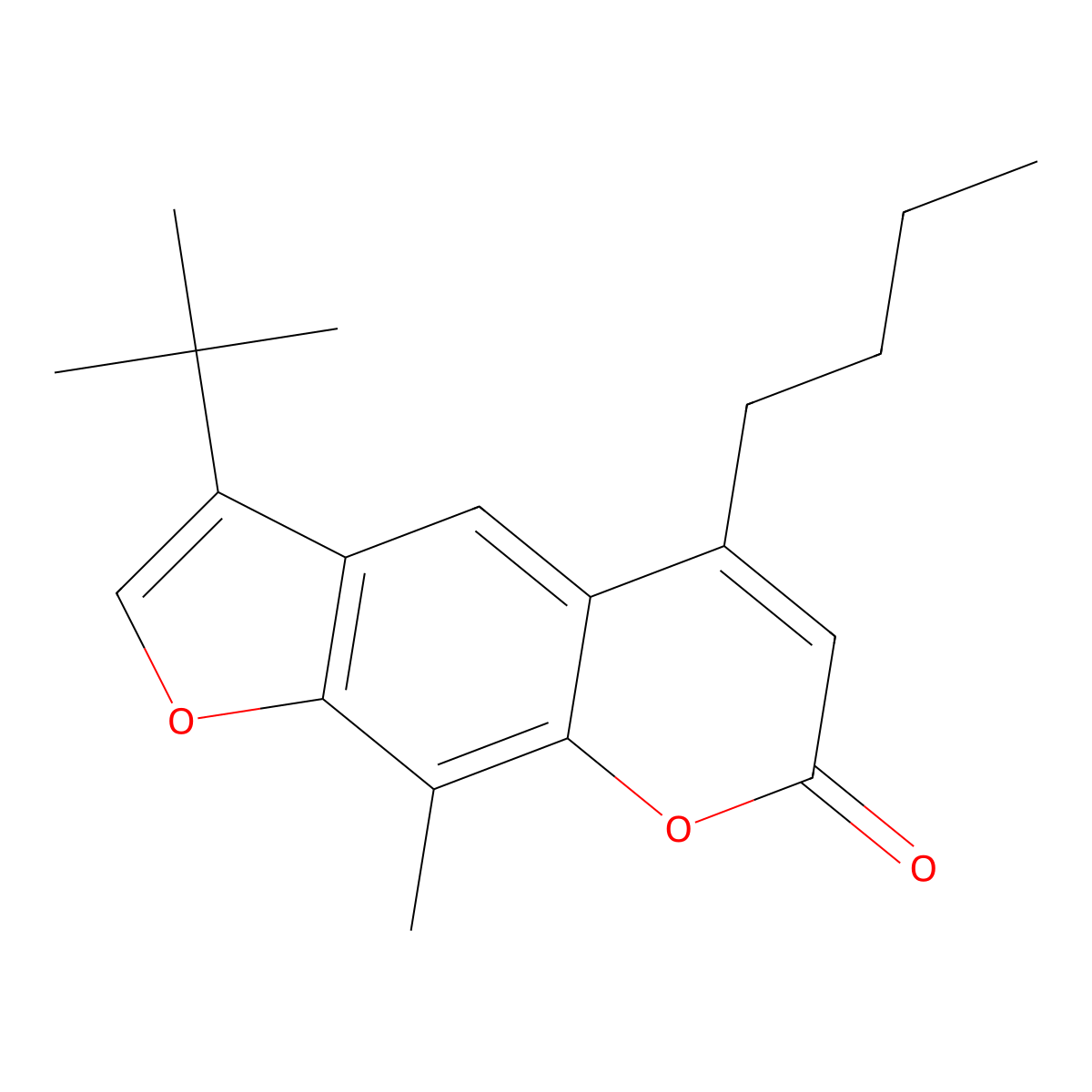 5-butyl-3-tert-butyl-9-methyl-7H-furo[3,2-g]chromen-7-one molecular structure, CAS 858751-22-1