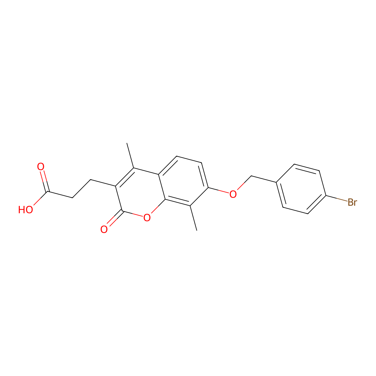 3-{7-[(4-bromobenzyl)oxy]-4,8-dimethyl-2-oxo-2H-chromen-3-yl}propanoic acid molecular structure, CAS 858751-27-6