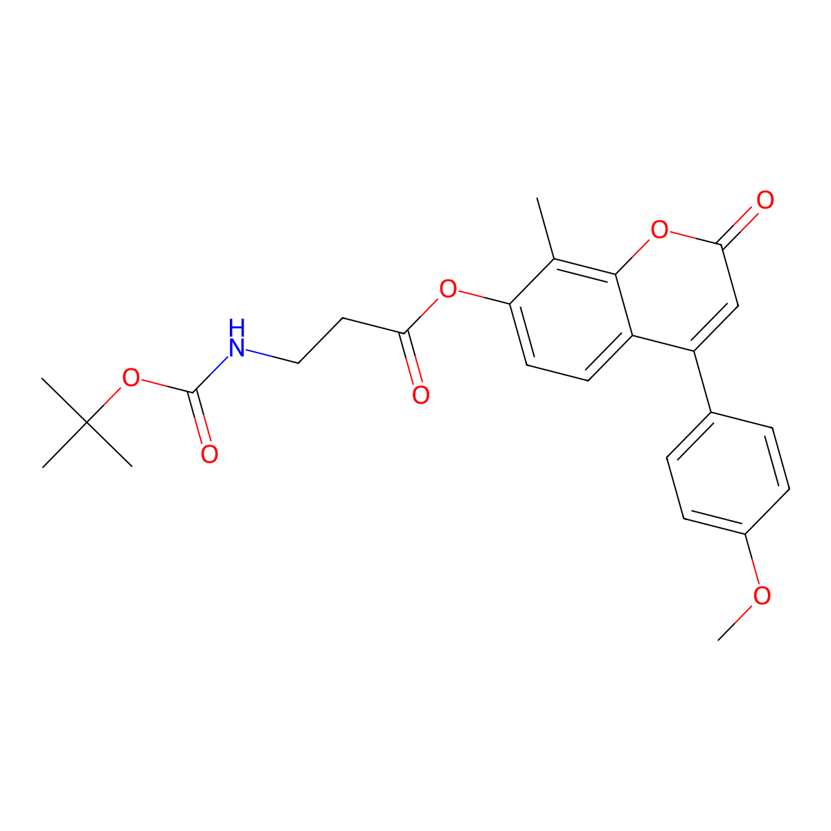 4-(4-methoxyphenyl)-8-methyl-2-oxo-2H-chromen-7-yl N-(tert-butoxycarbonyl)-beta-alaninate molecular structure, CAS 858751-61-8