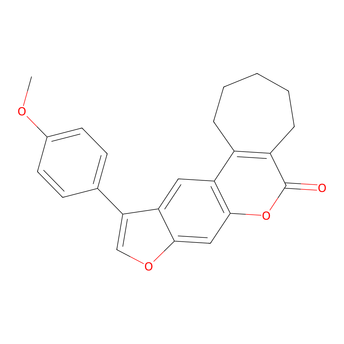 11-(4-methoxyphenyl)-2,3,4,5-tetrahydrocyclohepta[c]furo[3,2-g]chromen-6(1H)-one molecular structure, CAS 858751-65-2