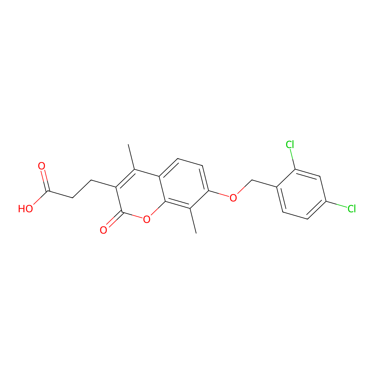 3-{7-[(2,4-dichlorobenzyl)oxy]-4,8-dimethyl-2-oxo-2H-chromen-3-yl}propanoic acid molecular structure, CAS 858751-80-1
