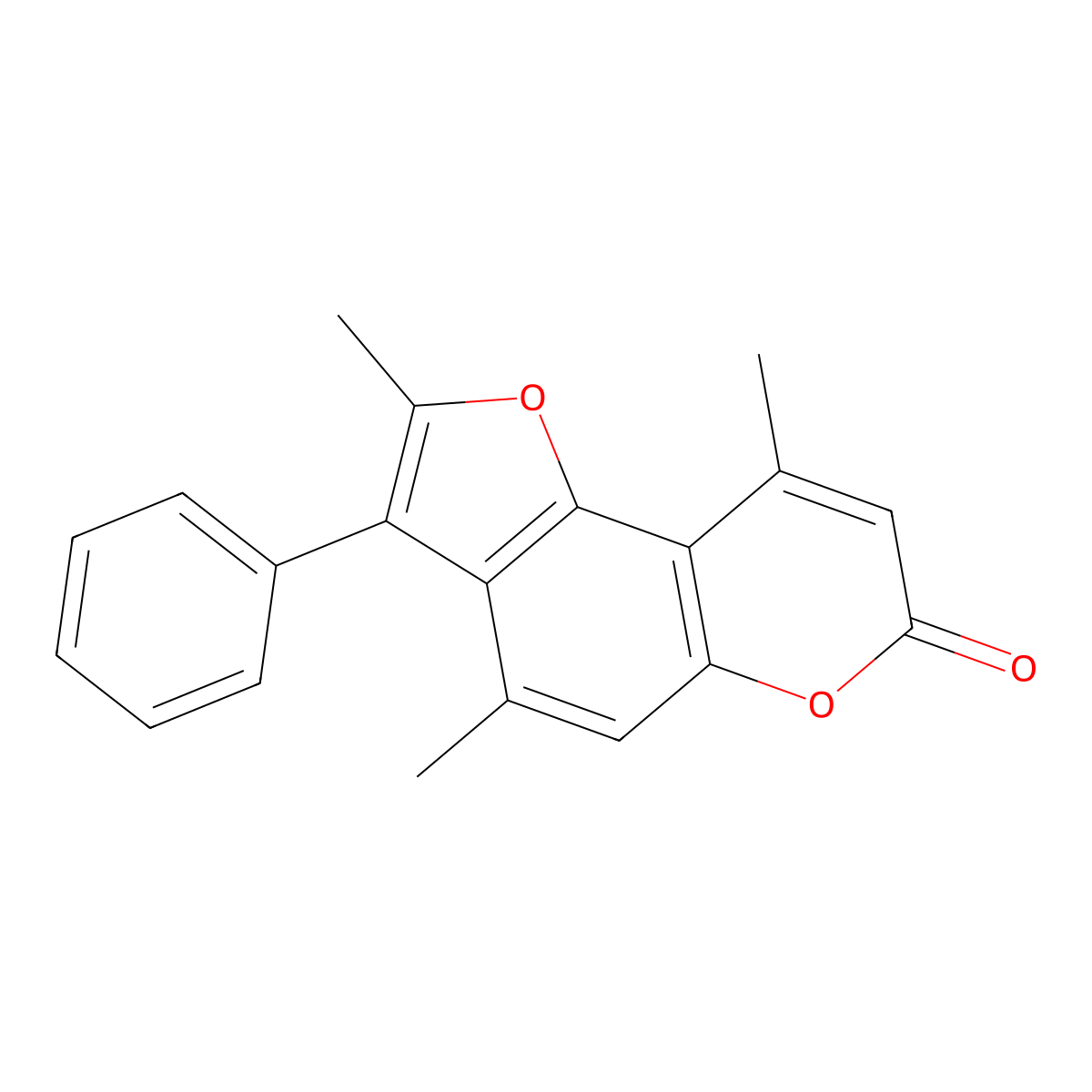 2,4,9-trimethyl-3-phenyl-7H-furo[2,3-f]chromen-7-one molecular structure, CAS 858751-83-4