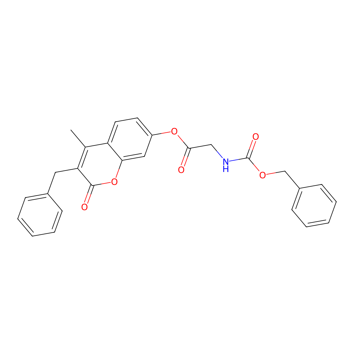3-benzyl-4-methyl-2-oxo-2H-chromen-7-yl N-[(benzyloxy)carbonyl]glycinate molecular structure, CAS 858751-85-6