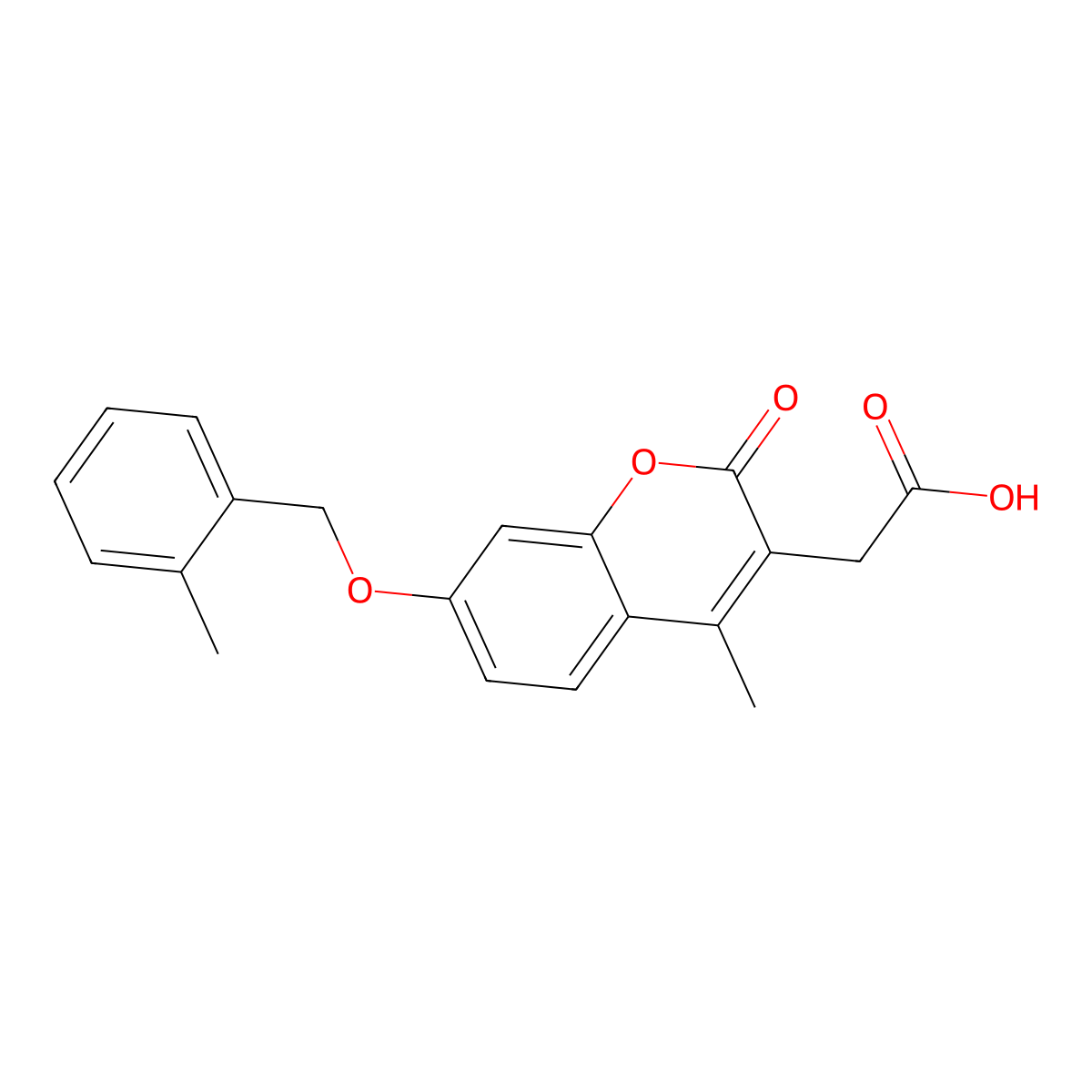 {4-methyl-7-[(2-methylbenzyl)oxy]-2-oxo-2H-chromen-3-yl}acetic acid molecular structure, CAS 858752-00-8