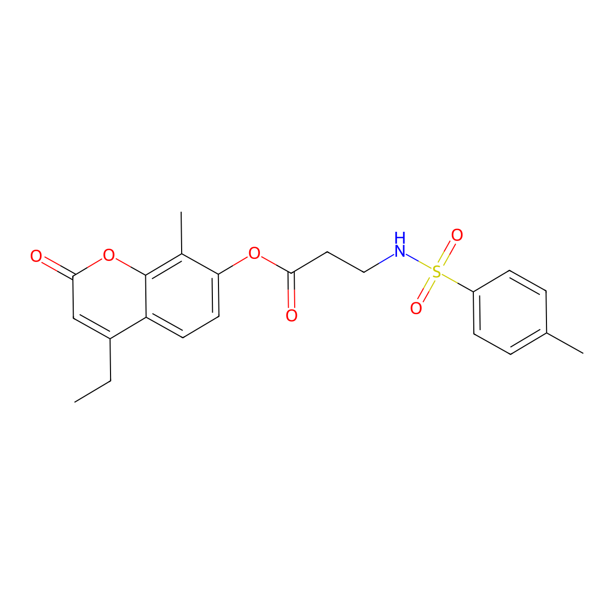 4-ethyl-8-methyl-2-oxo-2H-chromen-7-yl N-[(4-methylphenyl)sulfonyl]-beta-alaninate molecular structure, CAS 858752-31-5