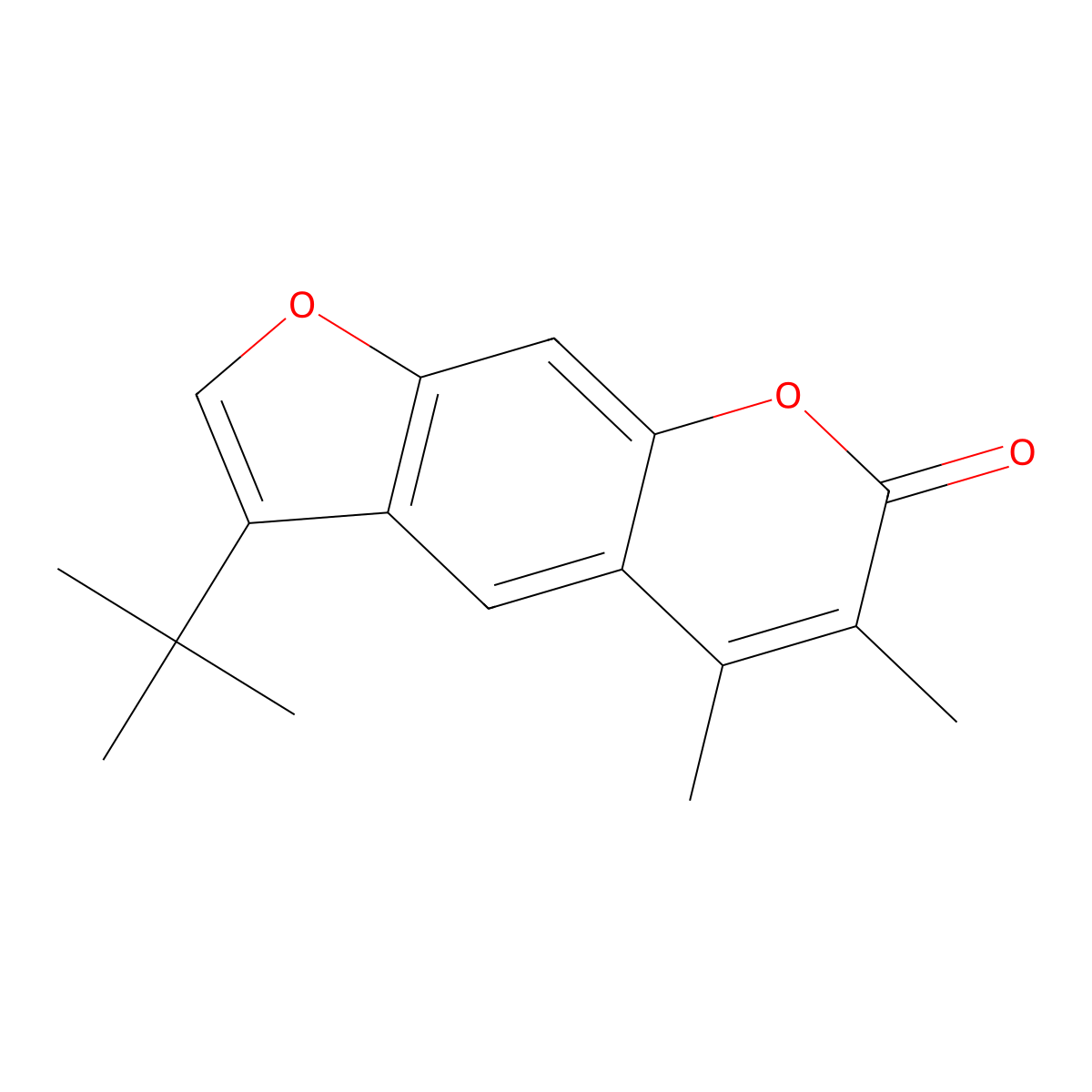 3-tert-butyl-5,6-dimethyl-7H-furo[3,2-g]chromen-7-one molecular structure, CAS 858752-37-1
