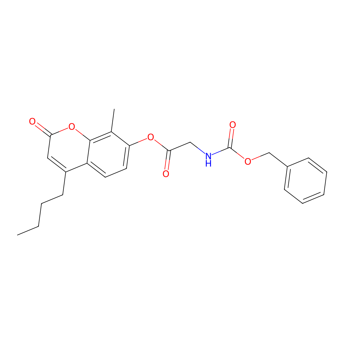 4-butyl-8-methyl-2-oxo-2H-chromen-7-yl N-[(benzyloxy)carbonyl]glycinate molecular structure, CAS 858752-38-2