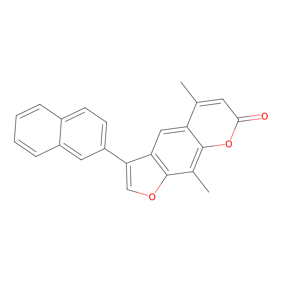 5,9-dimethyl-3-(naphthalen-2-yl)-7H-furo[3,2-g]chromen-7-one molecular structure, CAS 858752-42-8