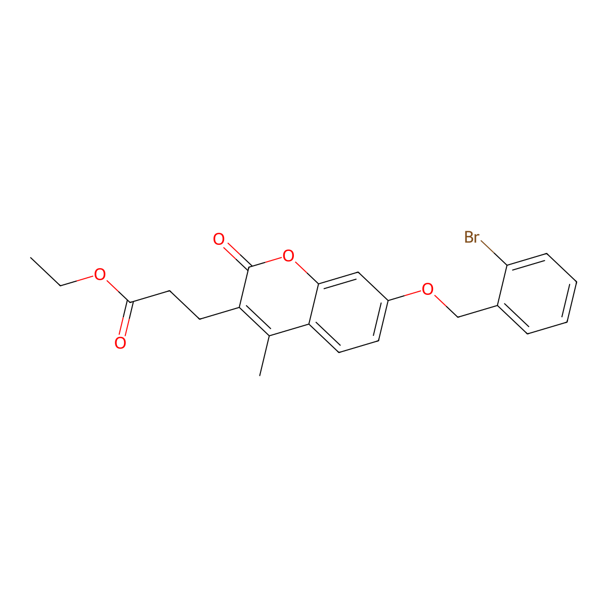 ethyl 3-{7-[(2-bromobenzyl)oxy]-4-methyl-2-oxo-2H-chromen-3-yl}propanoate molecular structure, CAS 858752-63-3