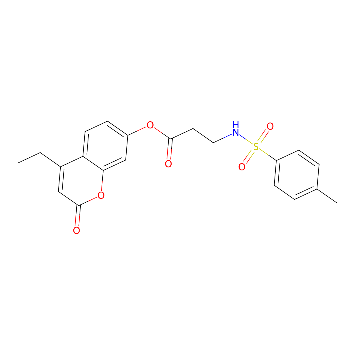 4-ethyl-2-oxo-2H-chromen-7-yl N-[(4-methylphenyl)sulfonyl]-beta-alaninate molecular structure, CAS 858752-70-2