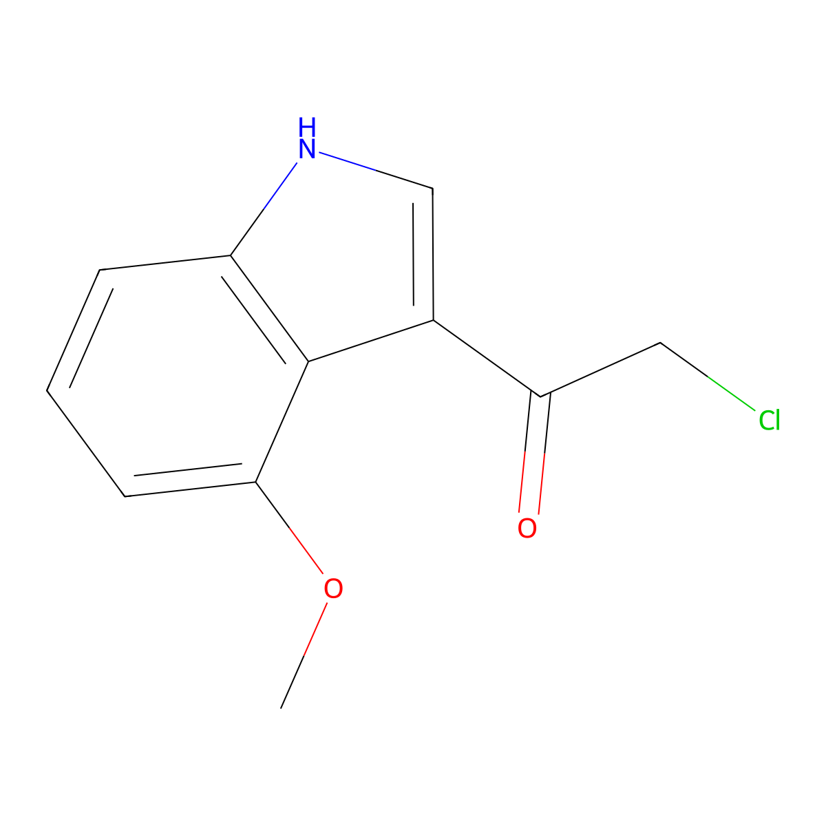 2-chloro-1-(4-methoxy-1H-indol-3-yl)ethanone molecular structure, CAS 858752-72-4