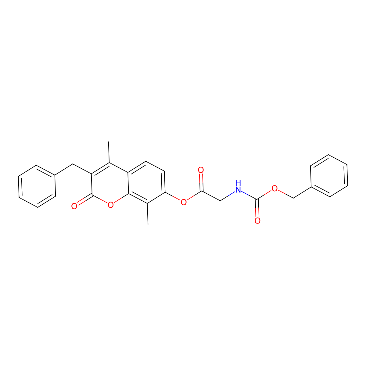 3-benzyl-4,8-dimethyl-2-oxo-2H-chromen-7-yl N-[(benzyloxy)carbonyl]glycinate molecular structure, CAS 858752-91-7