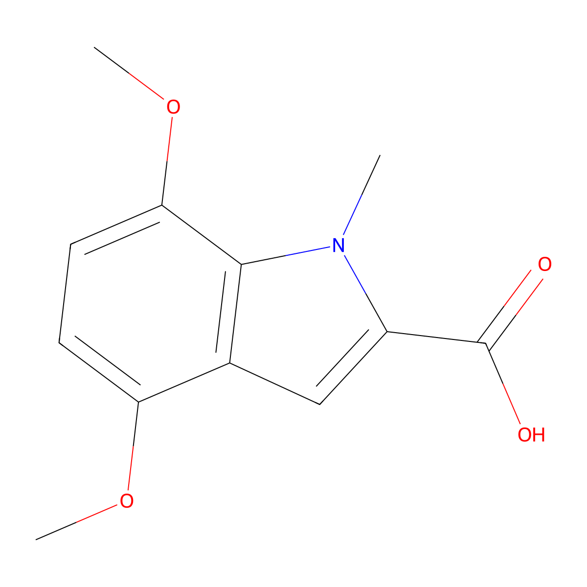 4,7-Dimethoxy-1-methyl-1H-indole-2-carboxylic acid molecular structure, CAS 858752-95-1
