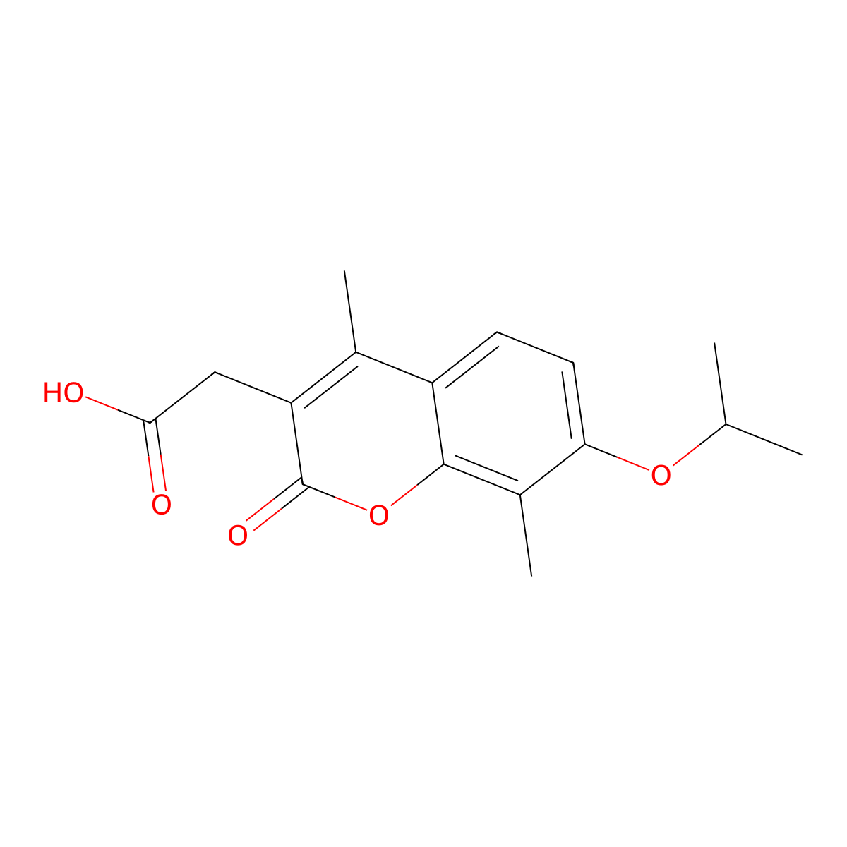 (7-isopropoxy-4,8-dimethyl-2-oxo-2H-chromen-3-yl)acetic acid molecular structure, CAS 858753-08-9