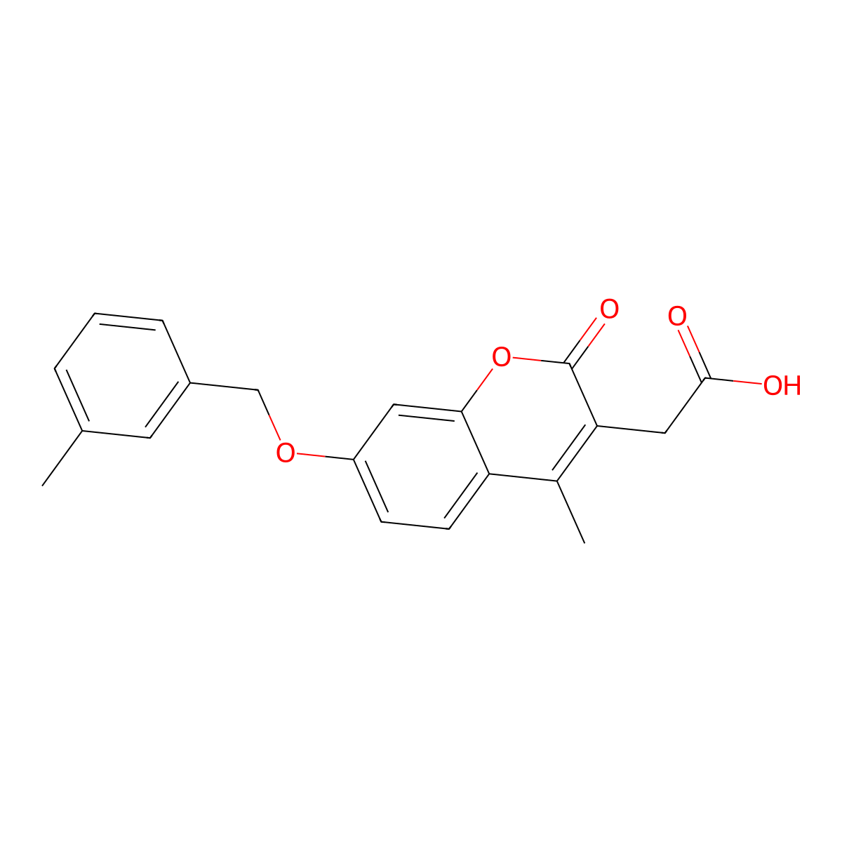 {4-methyl-7-[(3-methylbenzyl)oxy]-2-oxo-2H-chromen-3-yl}acetic acid molecular structure, CAS 858753-09-0