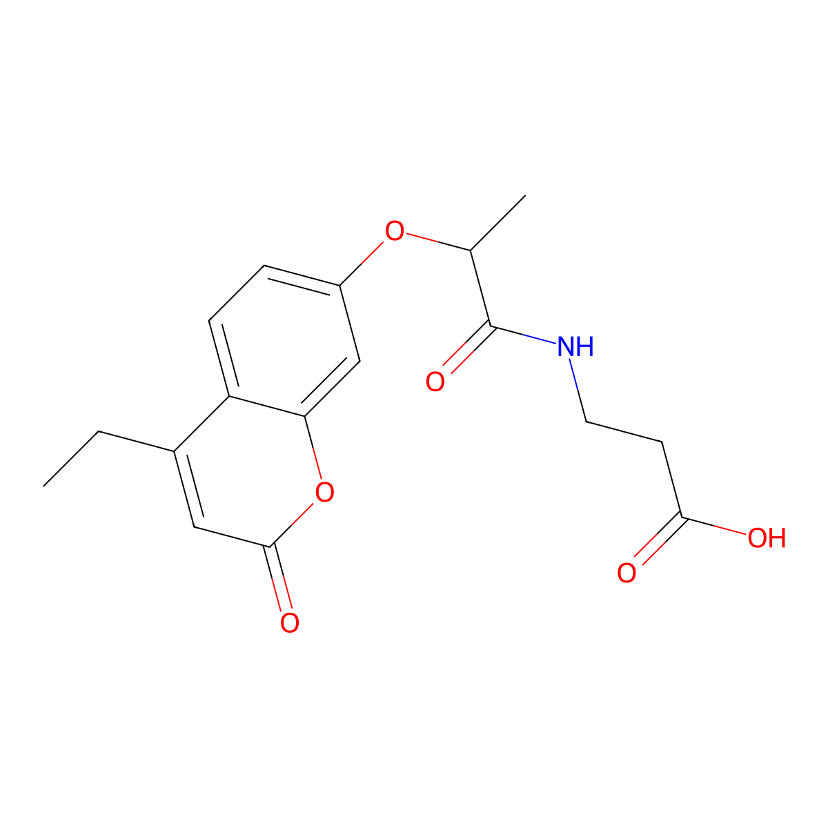 N-{2-[(4-ethyl-2-oxo-2H-chromen-7-yl)oxy]propanoyl}-beta-alanine molecular structure, CAS 858753-12-5