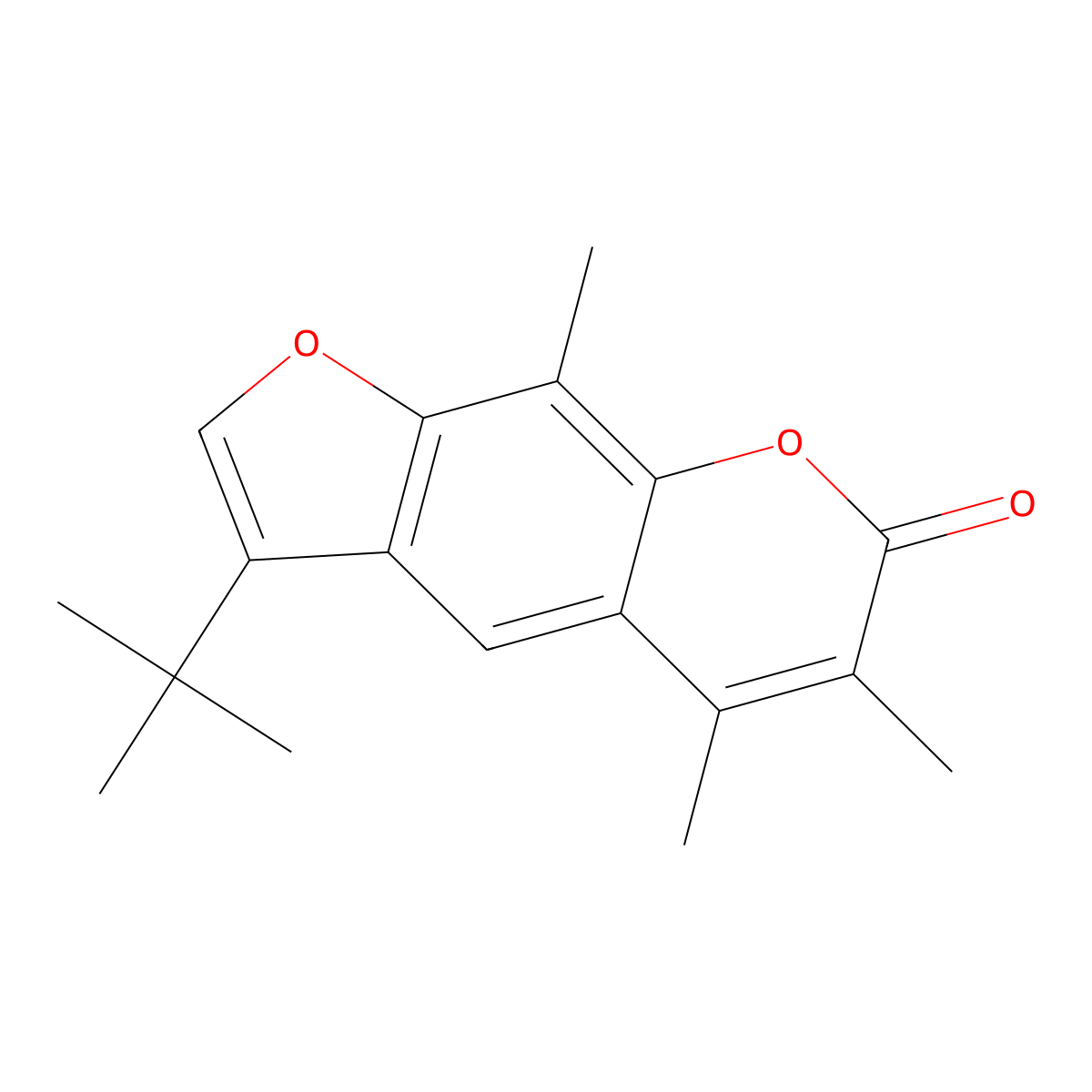 3-tert-butyl-5,6,9-trimethyl-7H-furo[3,2-g]chromen-7-one molecular structure, CAS 858753-18-1