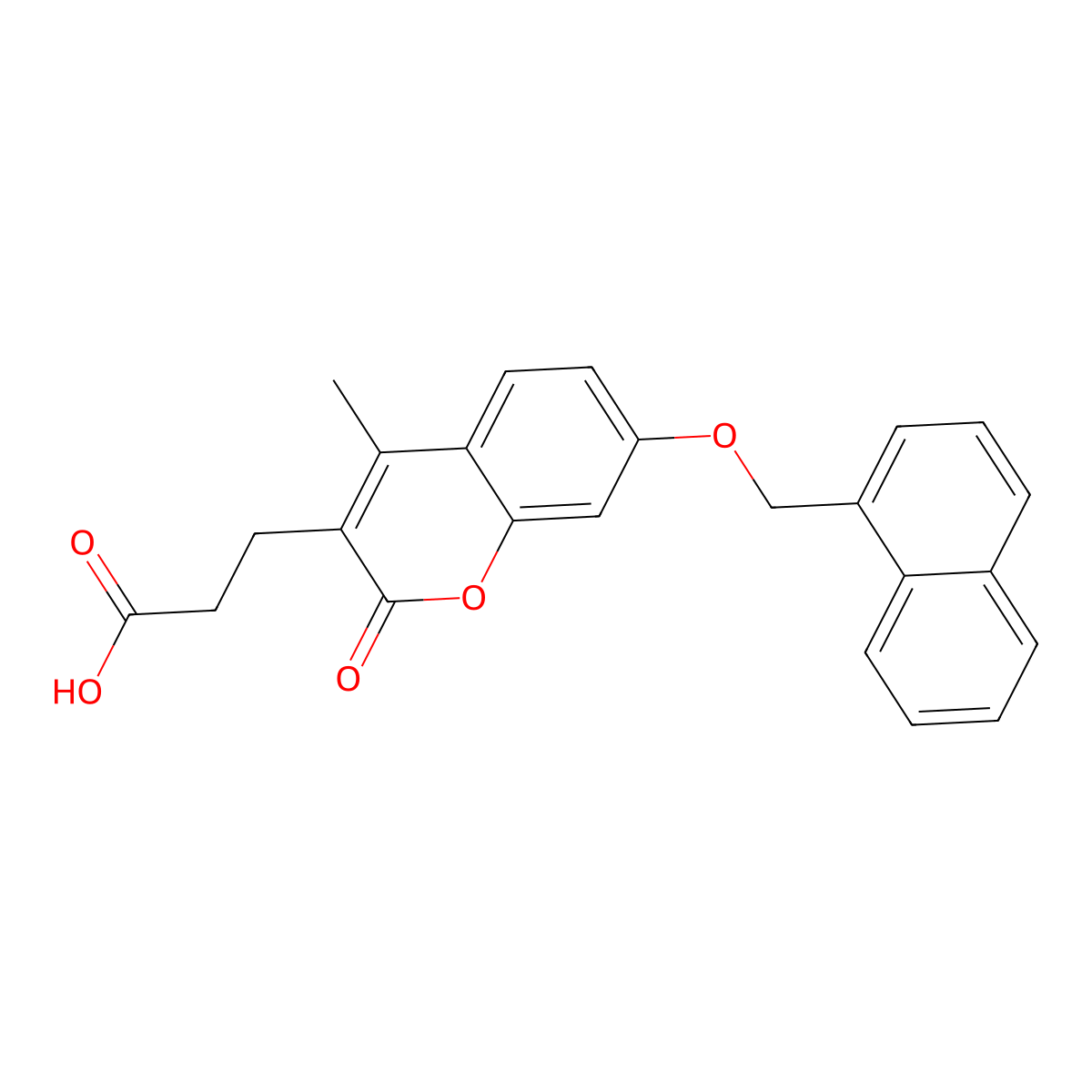 3-[4-methyl-7-(naphthalen-1-ylmethoxy)-2-oxo-2H-chromen-3-yl]propanoic acid molecular structure, CAS 858753-38-5