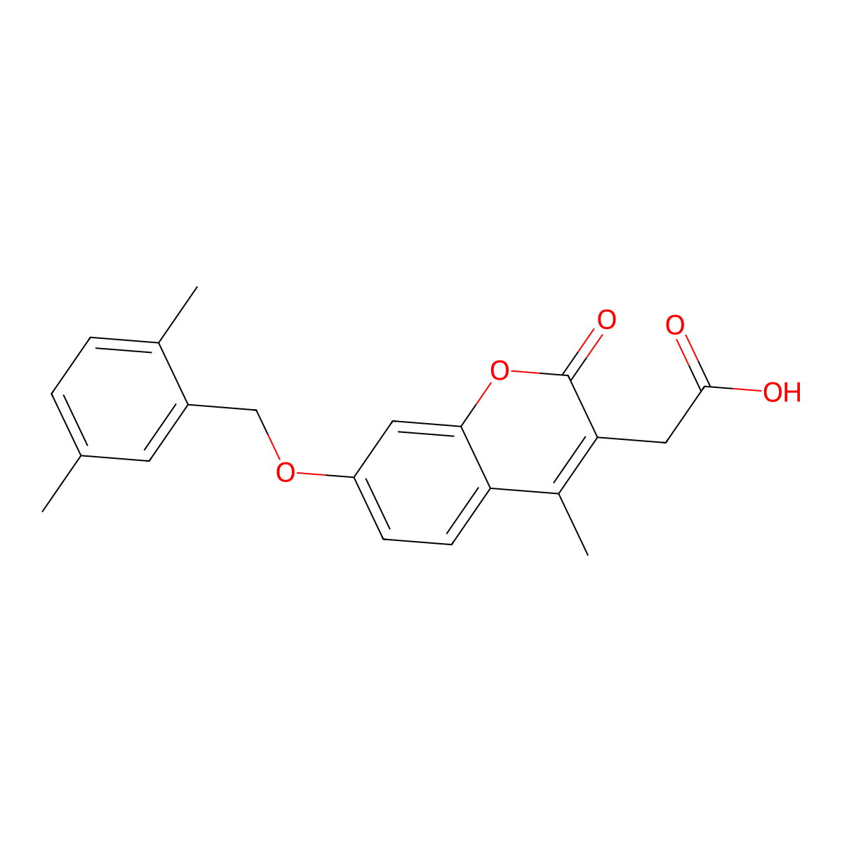 {7-[(2,5-dimethylbenzyl)oxy]-4-methyl-2-oxo-2H-chromen-3-yl}acetic acid molecular structure, CAS 858753-46-5