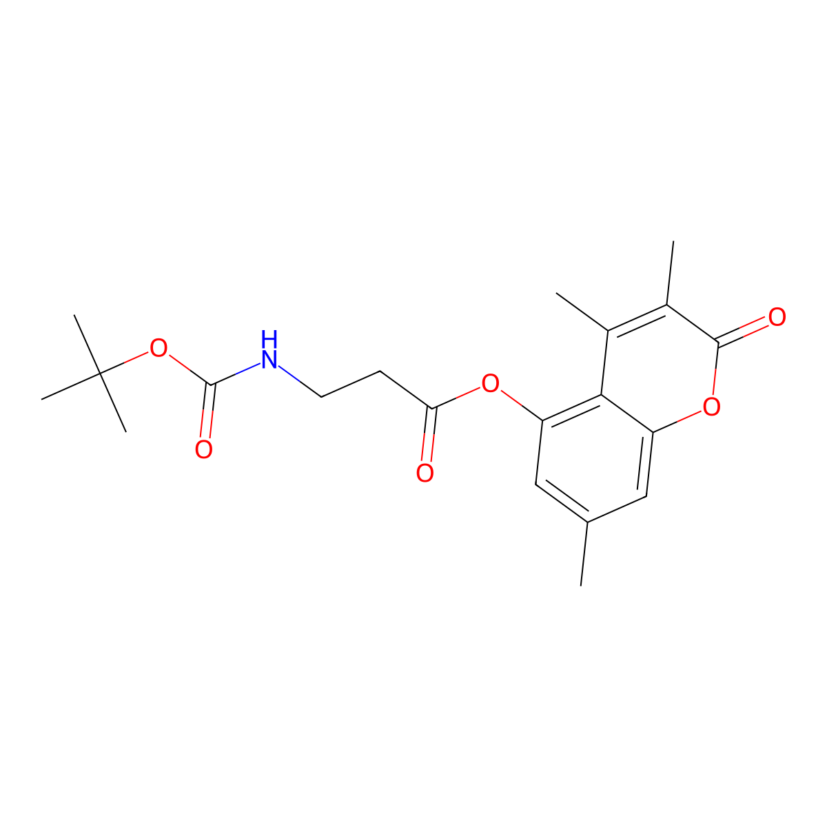 3,4,7-trimethyl-2-oxo-2H-chromen-5-yl N-(tert-butoxycarbonyl)-beta-alaninate molecular structure, CAS 858753-58-9