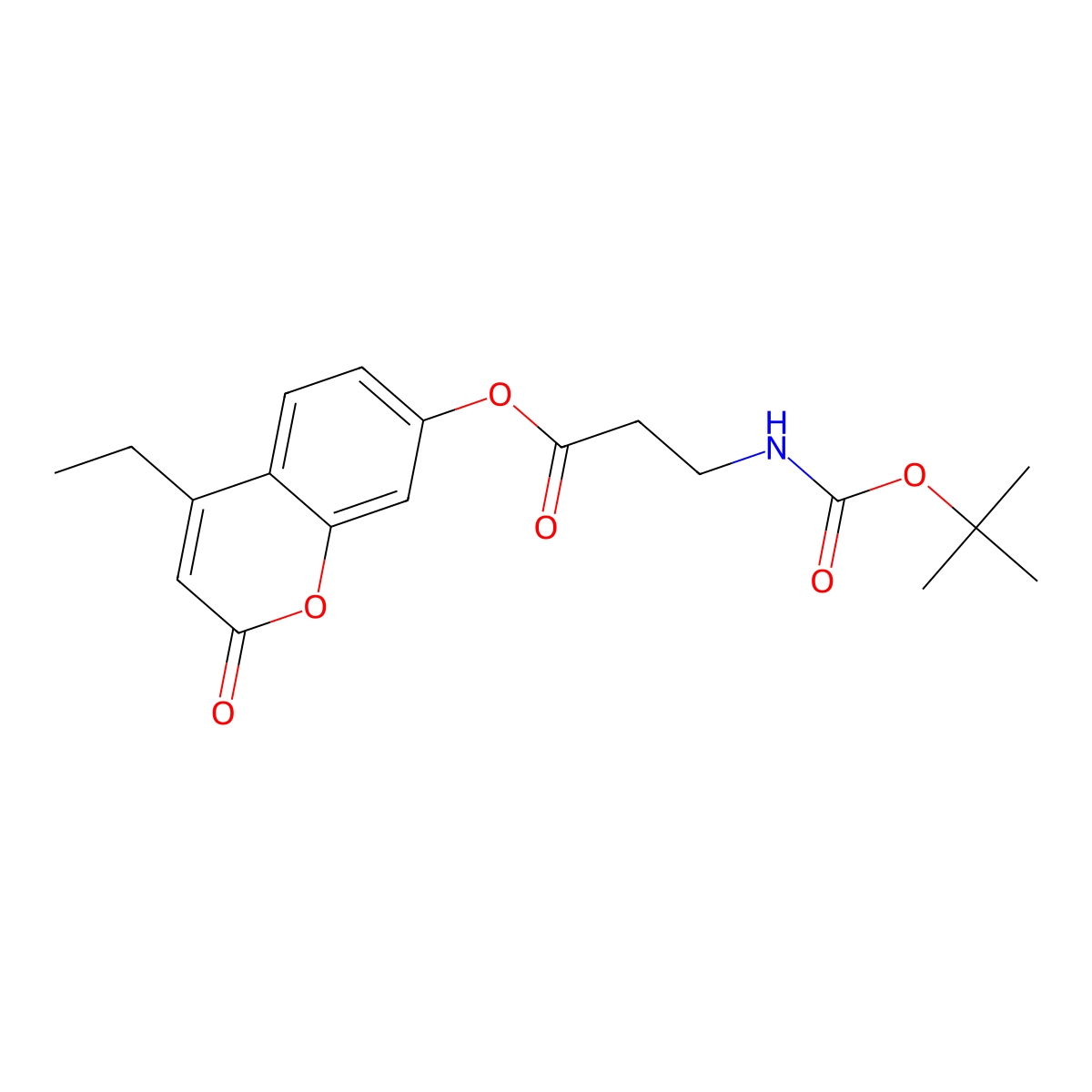 4-ethyl-2-oxo-2H-chromen-7-yl N-(tert-butoxycarbonyl)-beta-alaninate molecular structure, CAS 858753-64-7