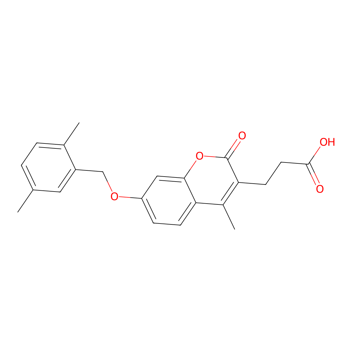 3-{7-[(2,5-dimethylbenzyl)oxy]-4-methyl-2-oxo-2H-chromen-3-yl}propanoic acid molecular structure, CAS 858753-95-4