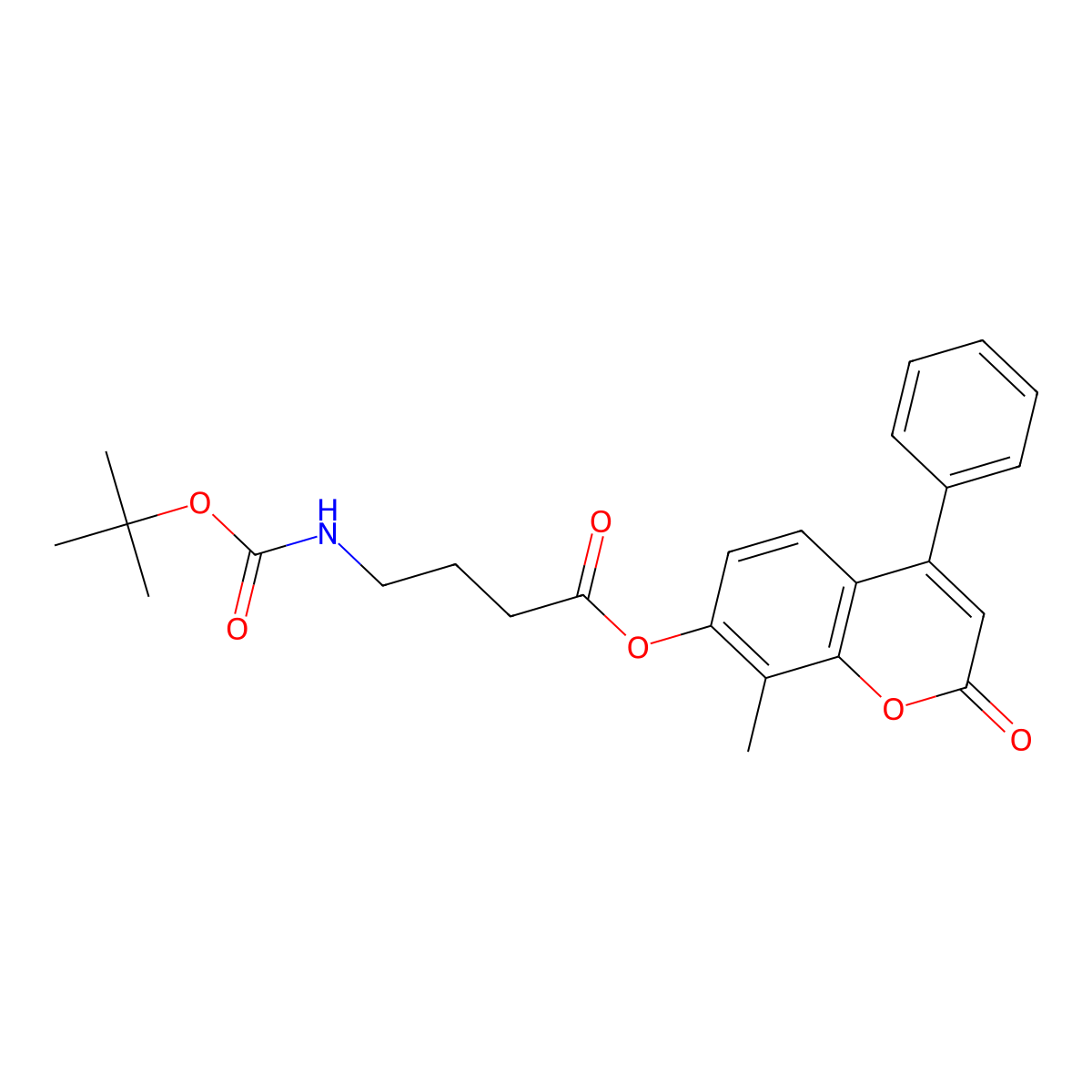 8-methyl-2-oxo-4-phenyl-2H-chromen-7-yl 4-[(tert-butoxycarbonyl)amino]butanoate molecular structure, CAS 858753-98-7