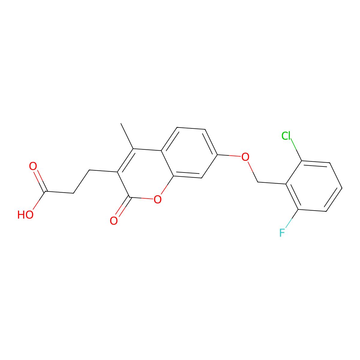 3-{7-[(2-chloro-6-fluorobenzyl)oxy]-4-methyl-2-oxo-2H-chromen-3-yl}propanoic acid molecular structure, CAS 858754-00-4
